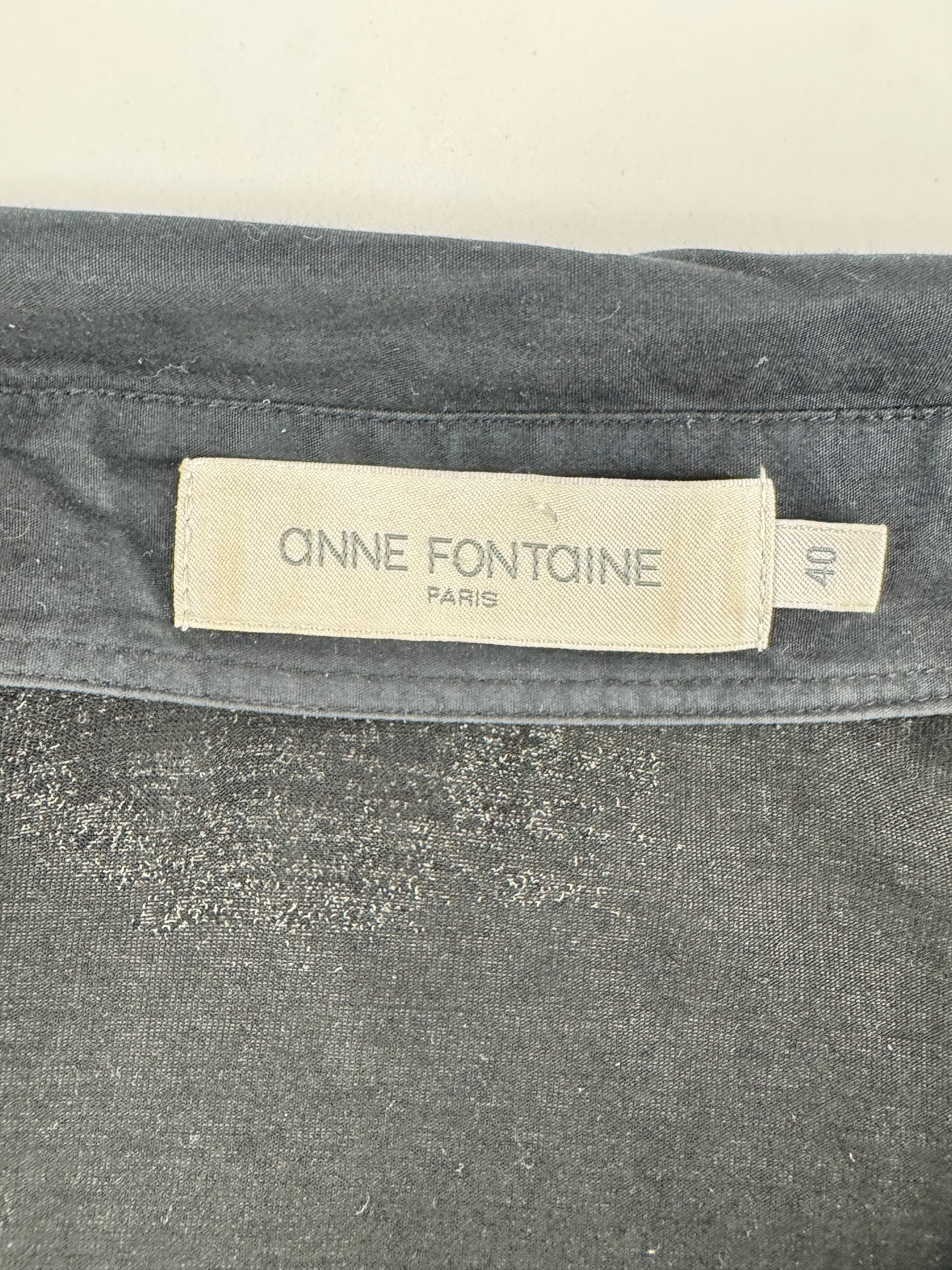 Anne Fontaine Black & Navy Long Sleeve Top - AU6/8