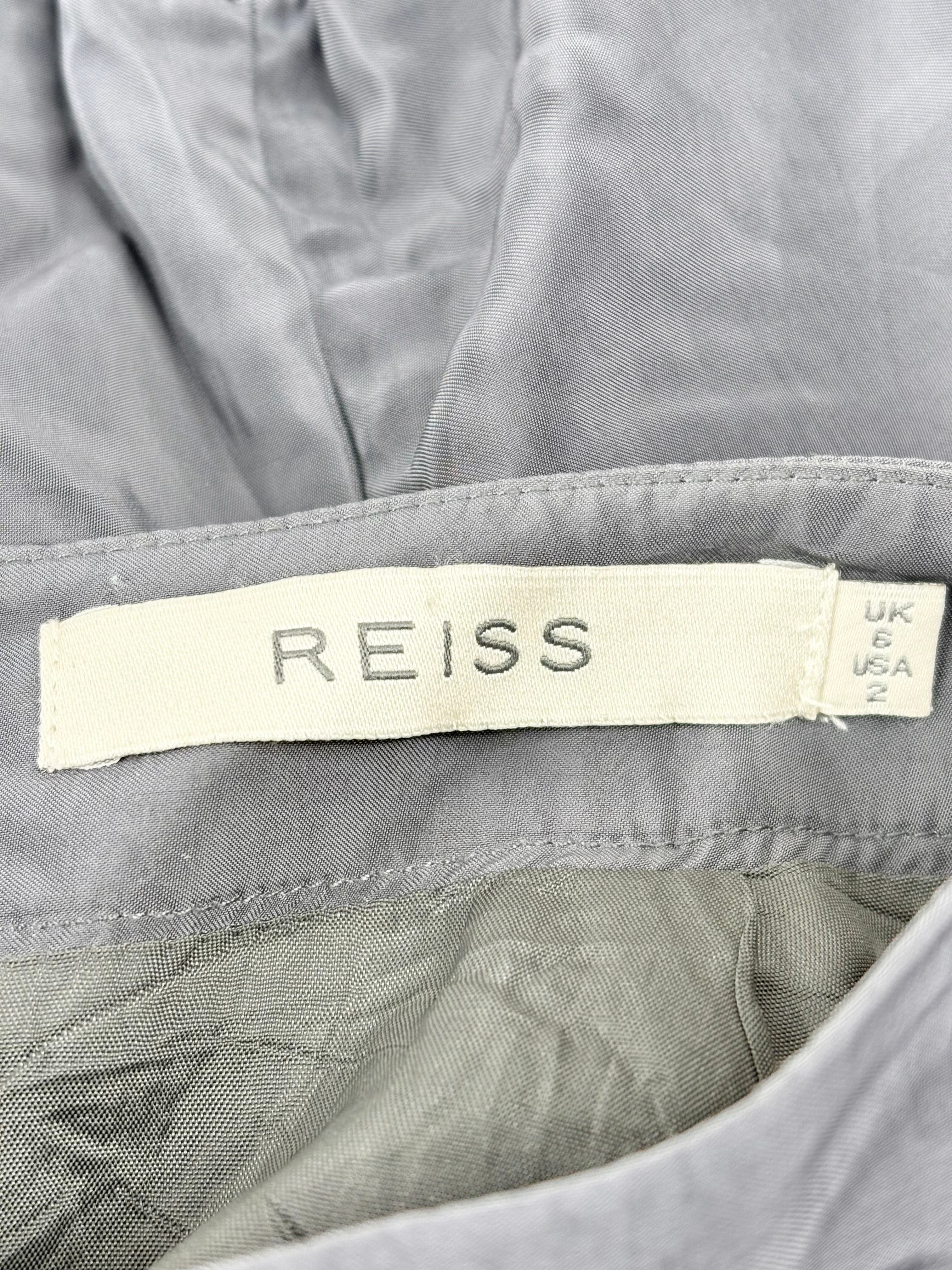 Reiss Grey Satin 'Bambi' Mini Skirt - AU6/8