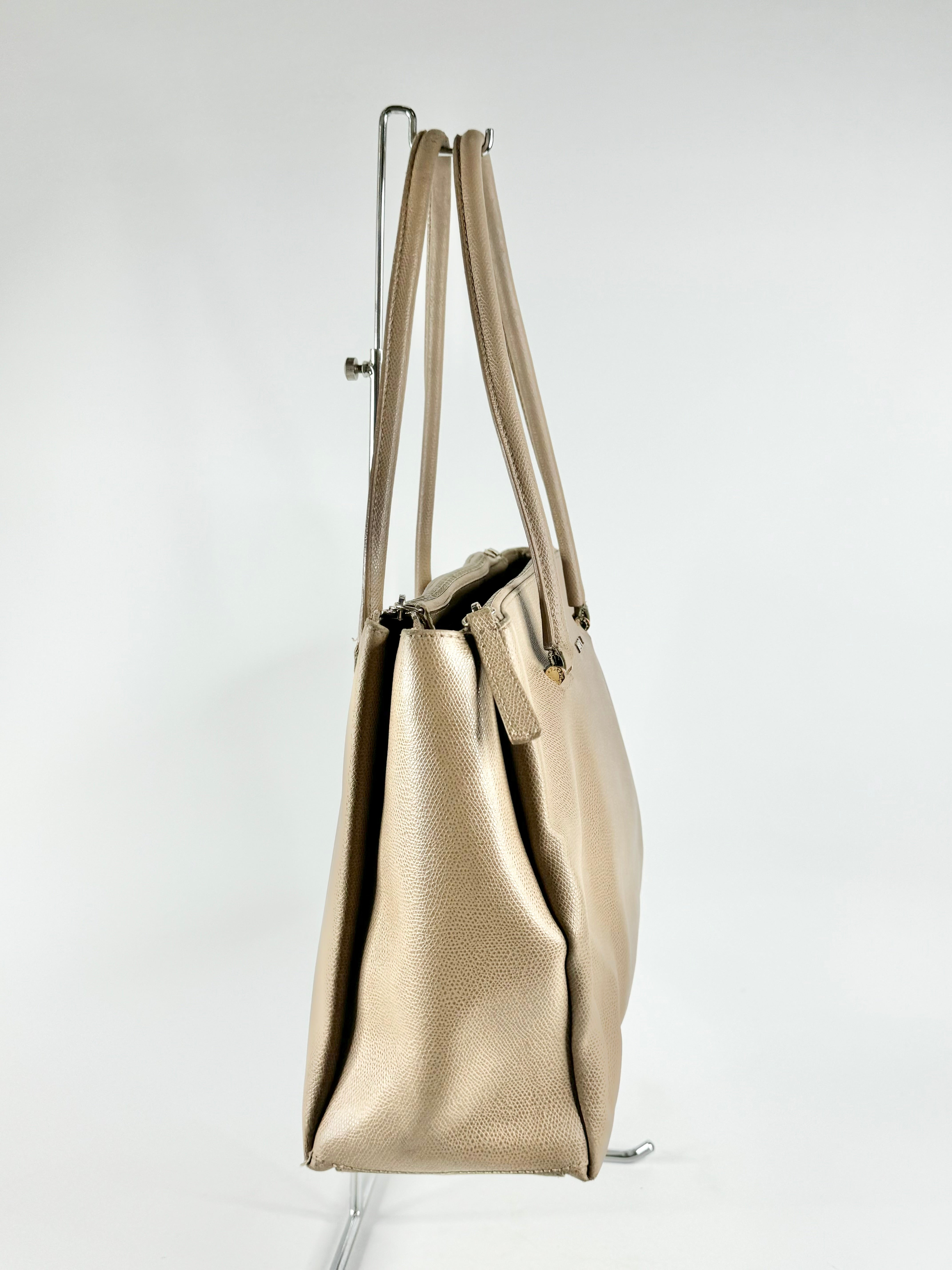 Furla Pebbled Taupe Leather Shoulder Bag