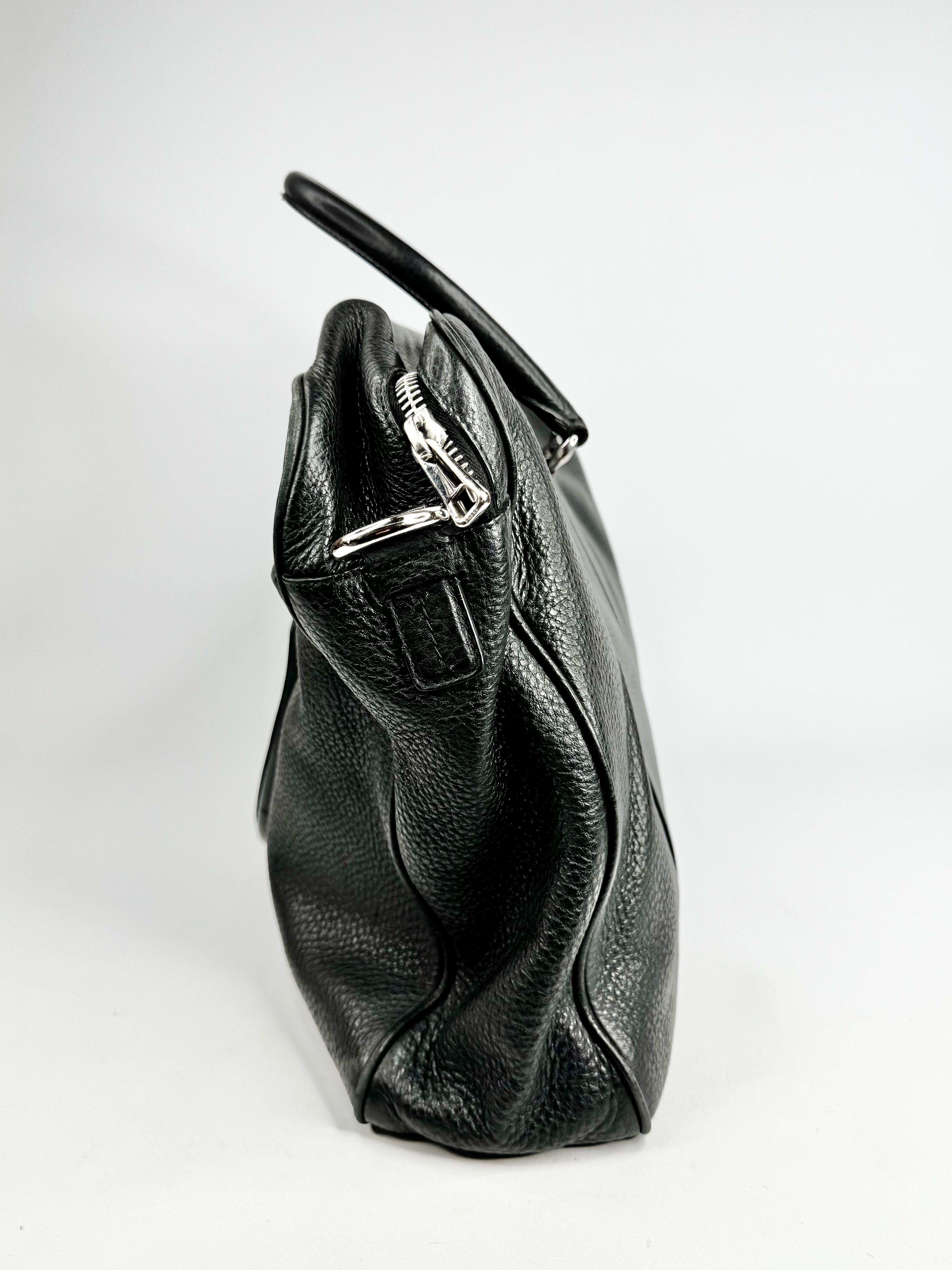 Bally Black Grained Briefcase