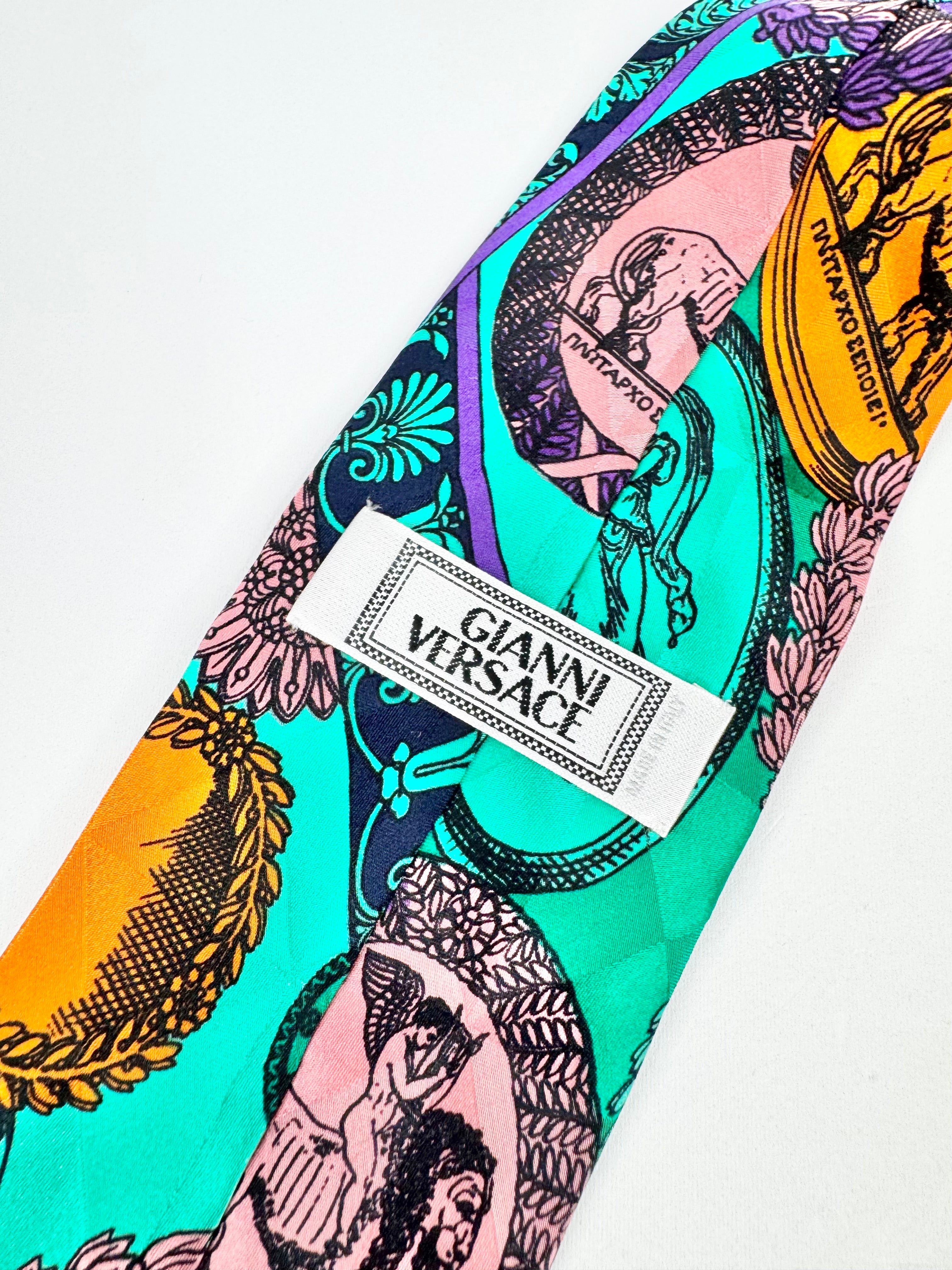 Gianni Versace Emerald Patterned Tie