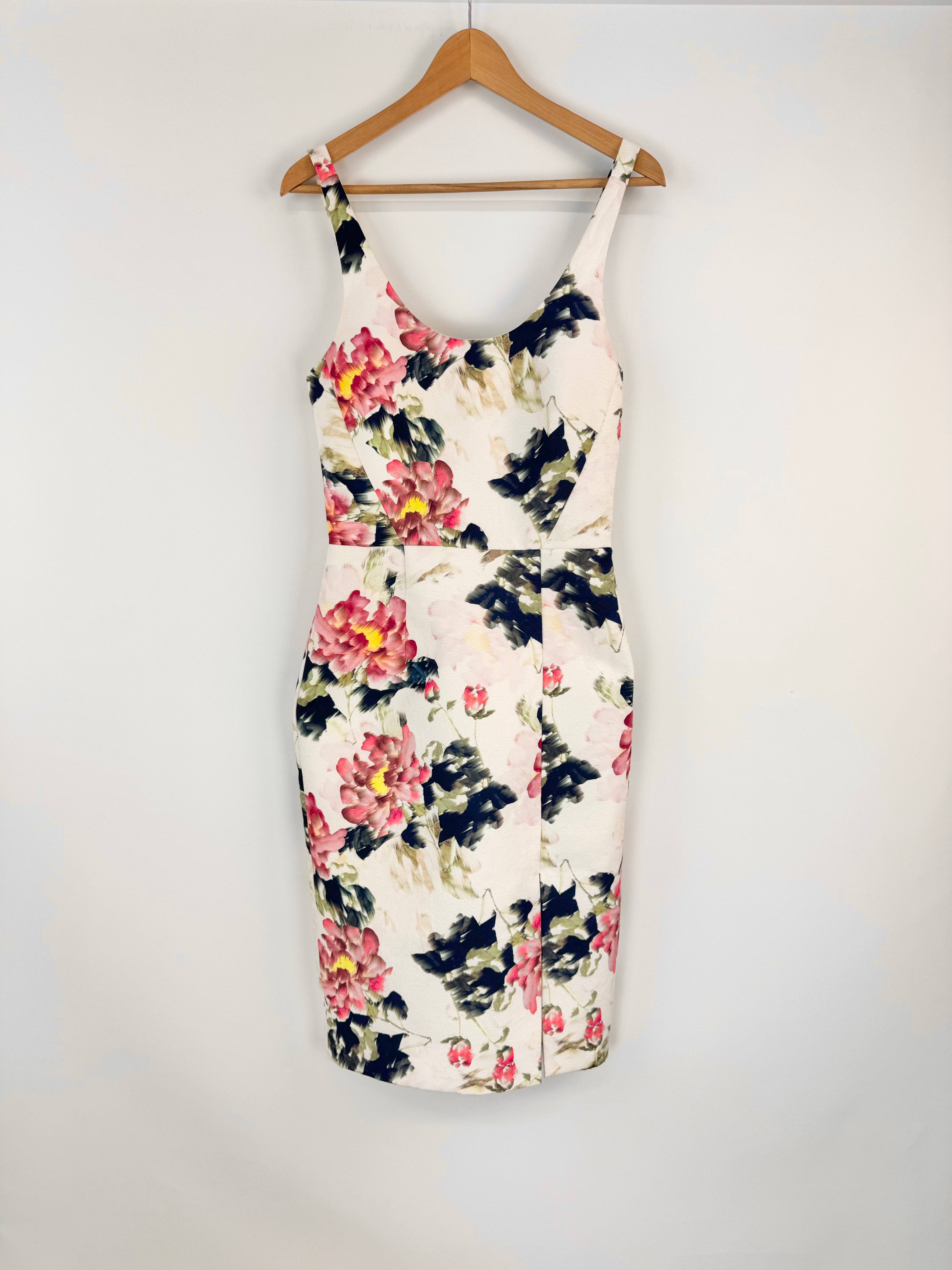 Alannah Hill White & Pink Floral 'Lipstick Kisses' Halter Neck Dress - AU8