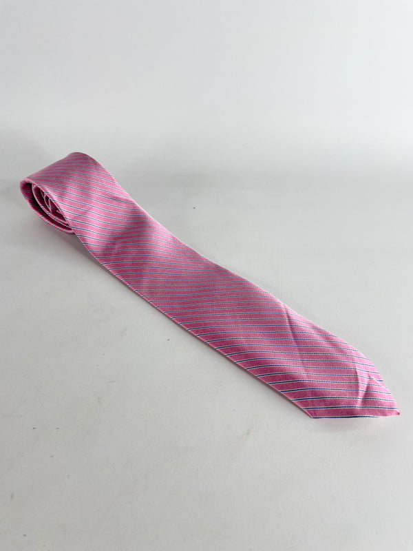 Brooks Brothers Striped Pink Silk Tie