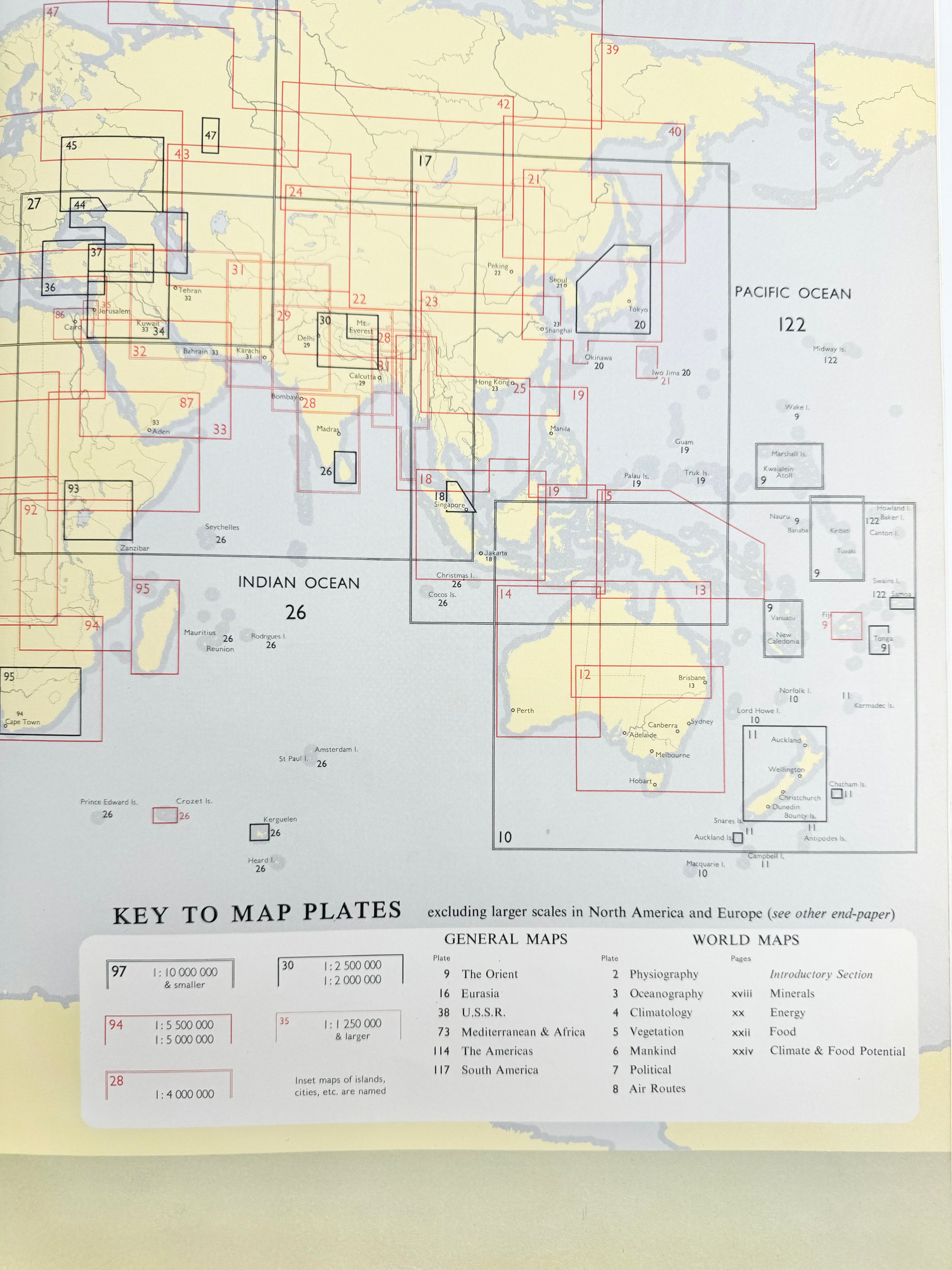 1983 Royal Geographical Society Leather Bound Atlas Book