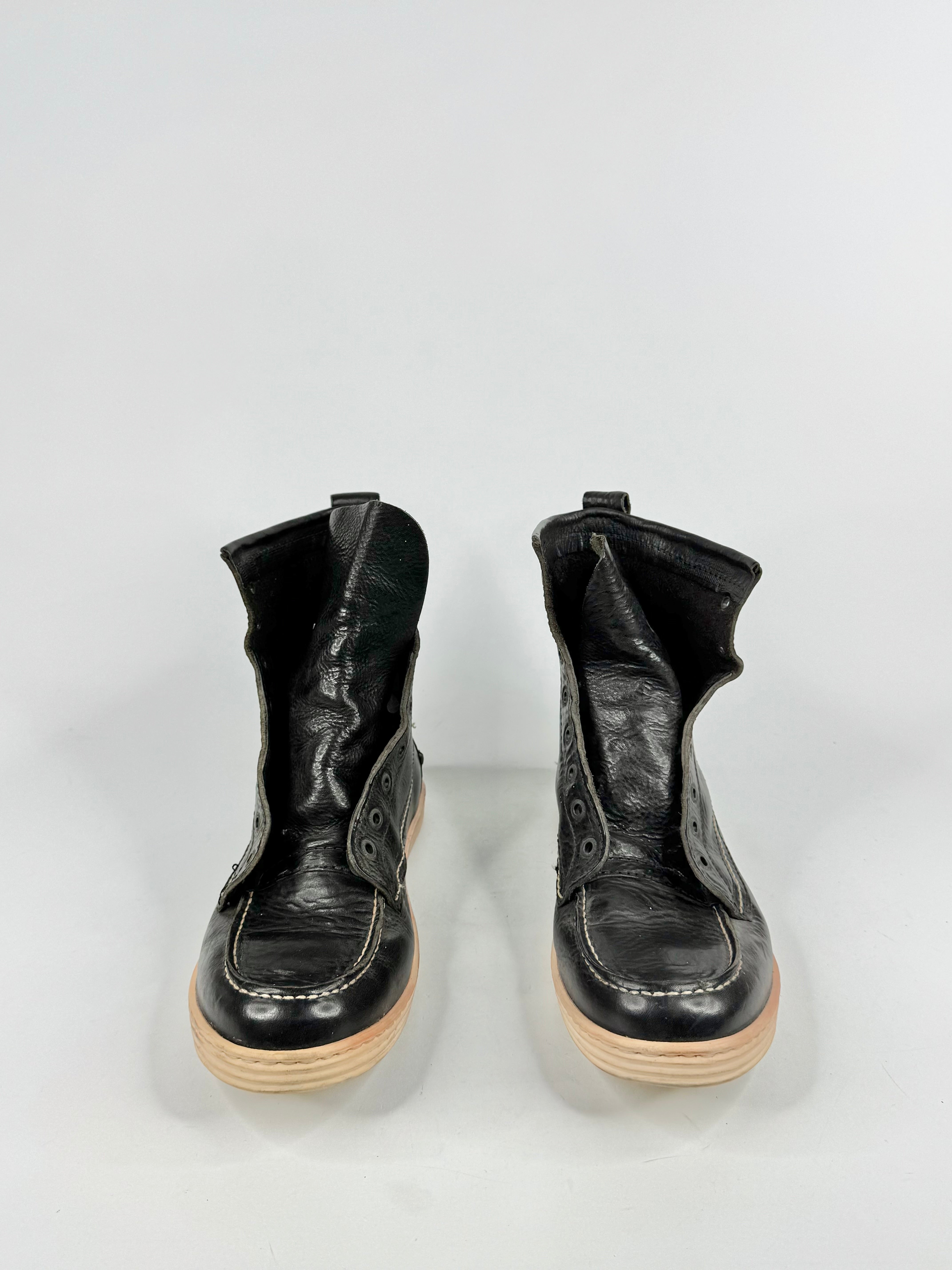 Preventi Black & Cream High Top Leather Boots - EU42
