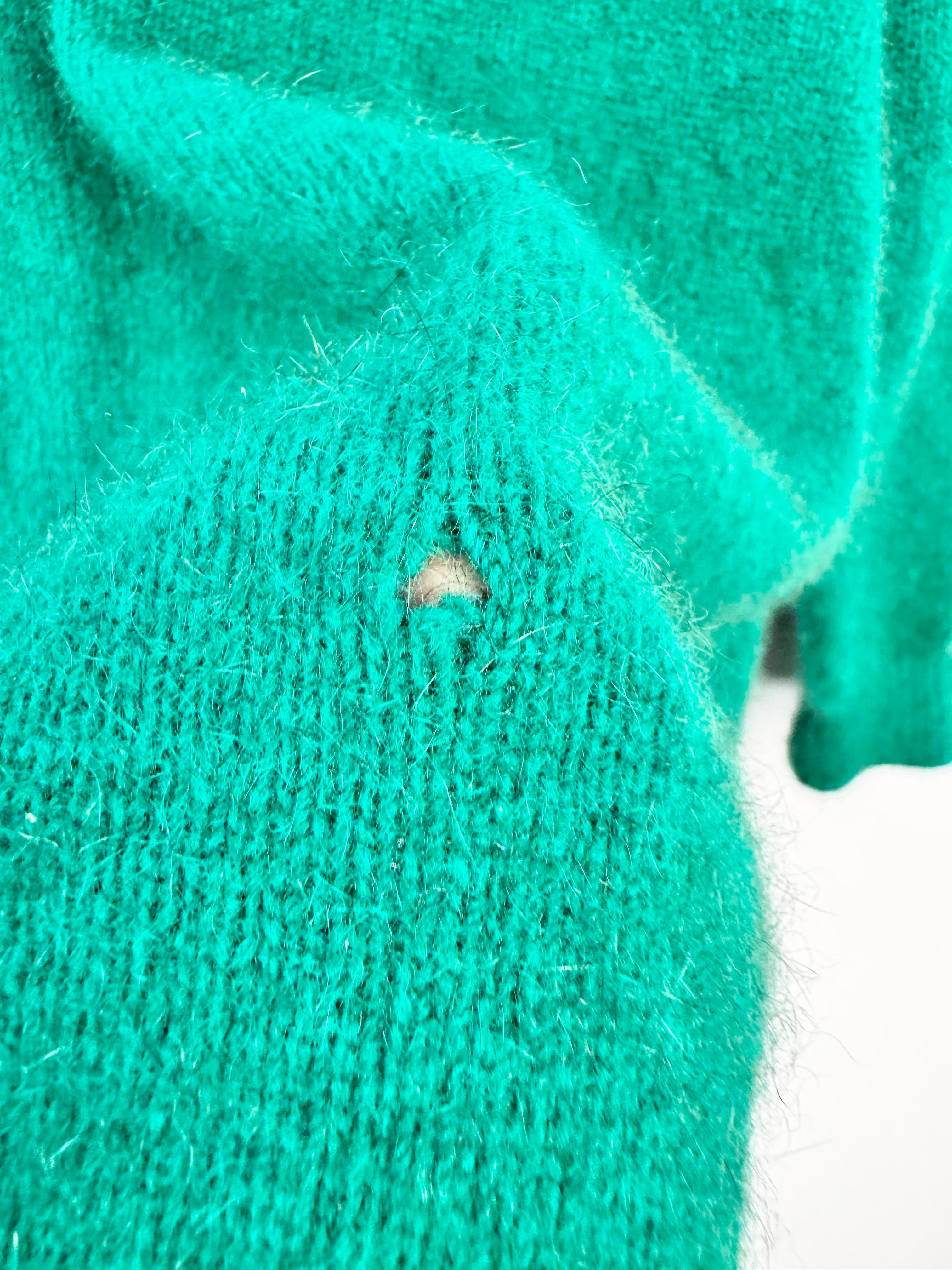 Lothlorian Viridian Green Possum Wool Blend Slouchy Roll Neck Jumper - AU12/14