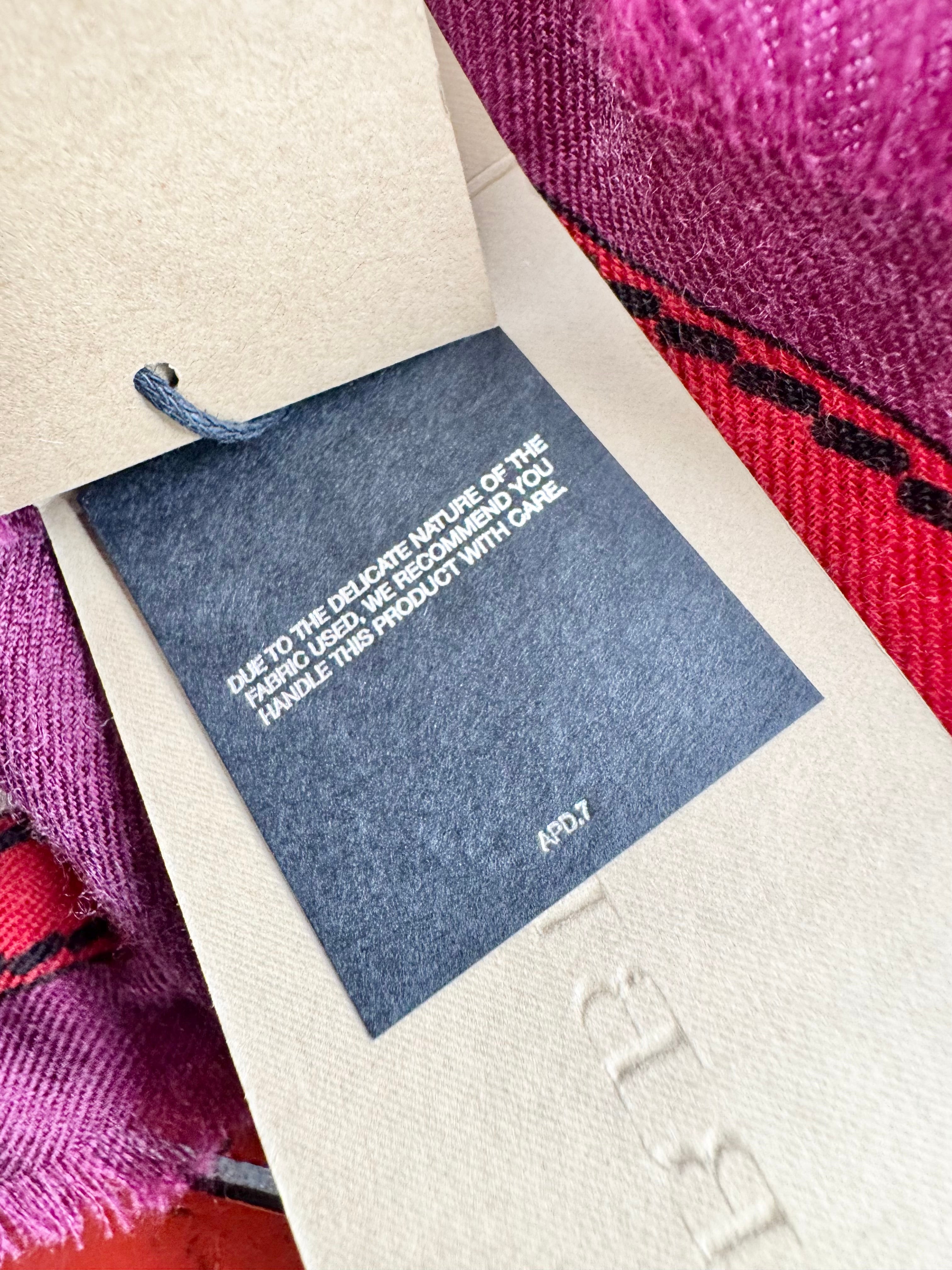 Burberry Nova Check Magenta Cashmere Scarf NWT