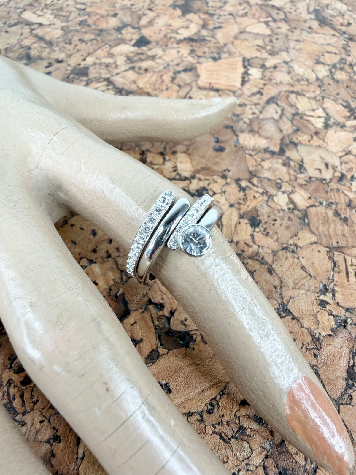 Swarovski 'Radiance' Rhodium Crystal Ring NWT