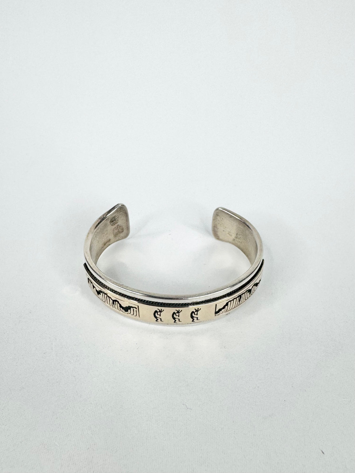 Silver & 14ct Gold Navajo Bangle