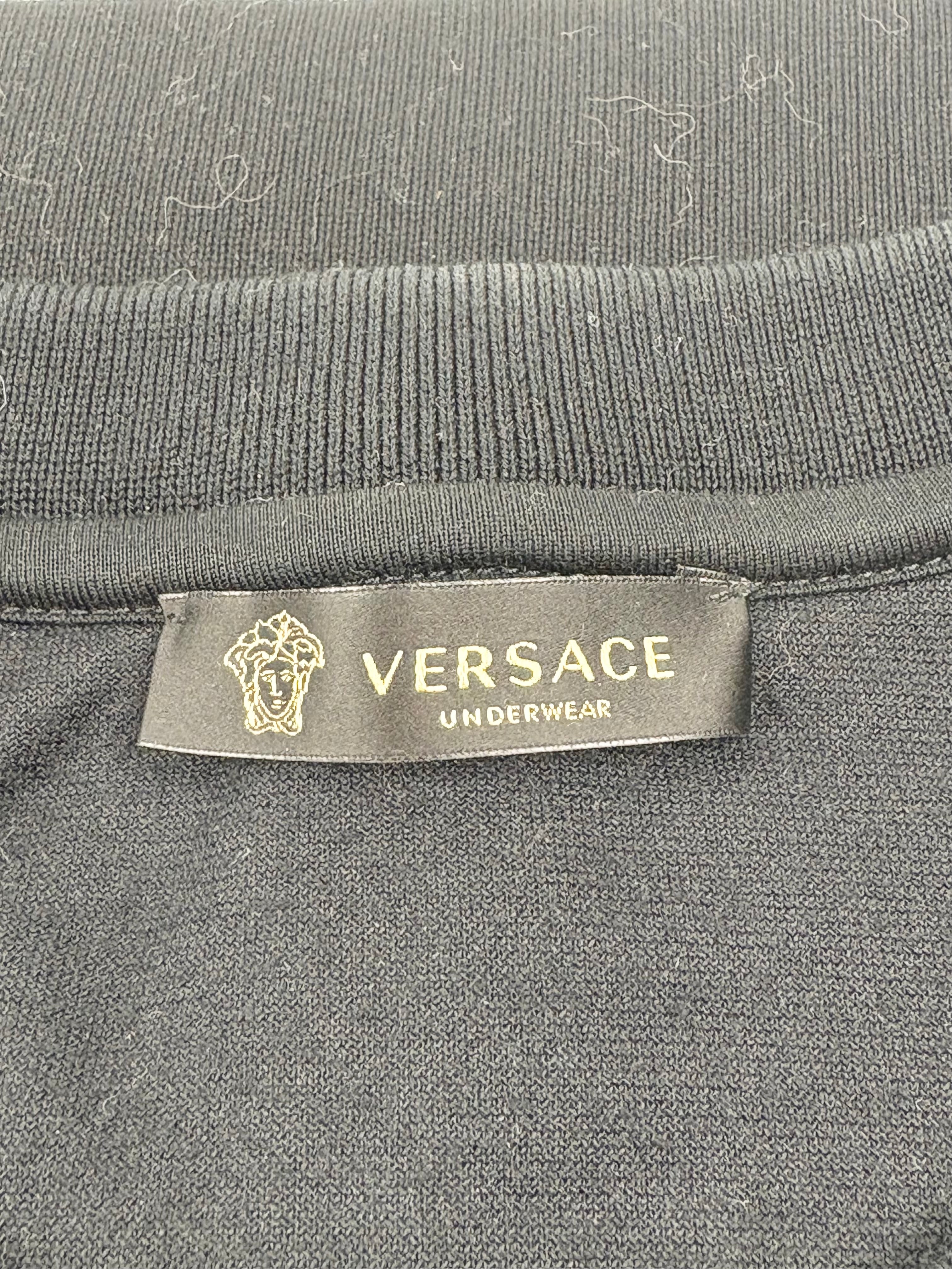 Versace Underwear Black Velour Medusa 'Gym' Crewneck - M
