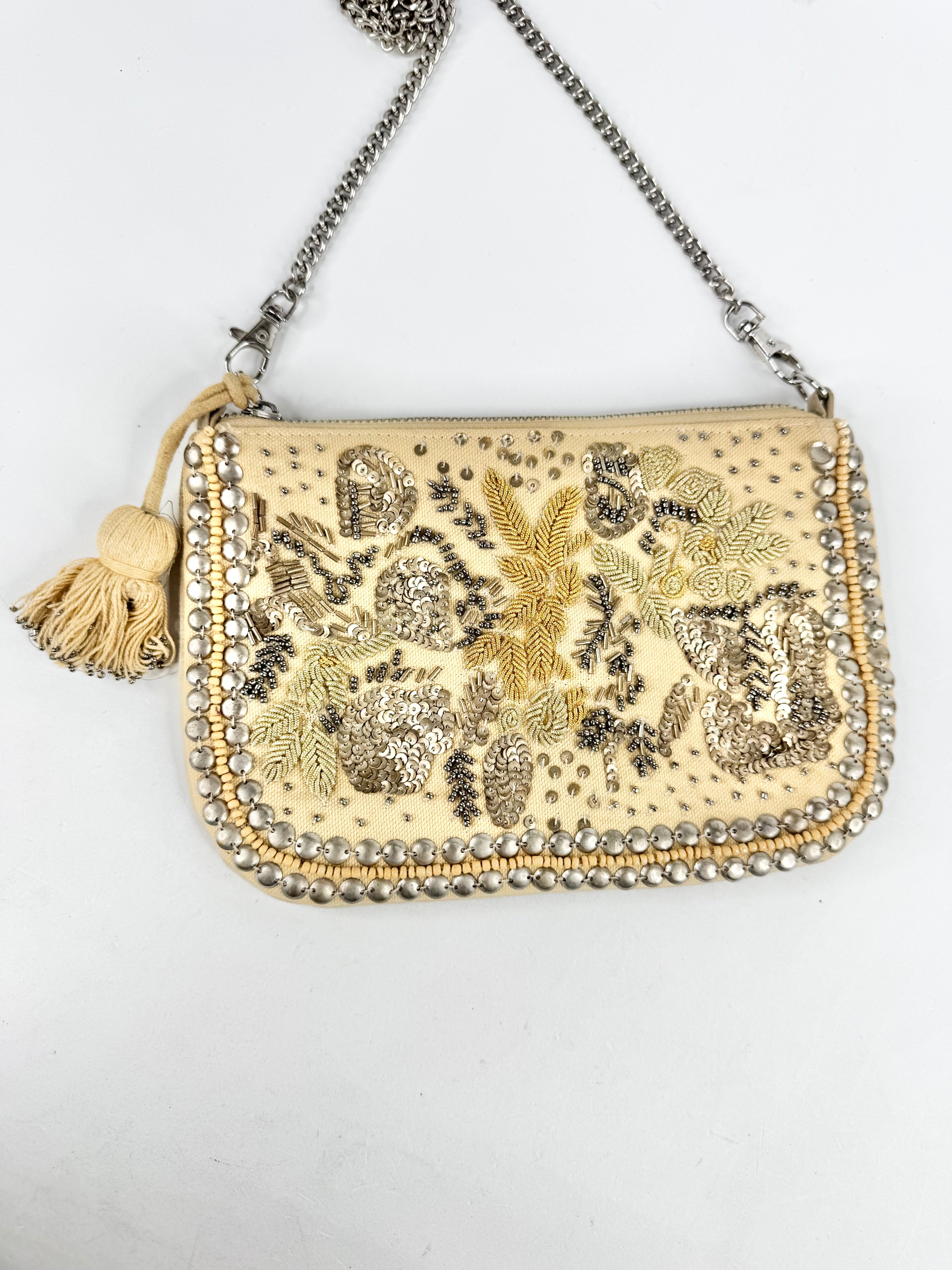 Rhapsodia Wheaten Beaded Wristlet