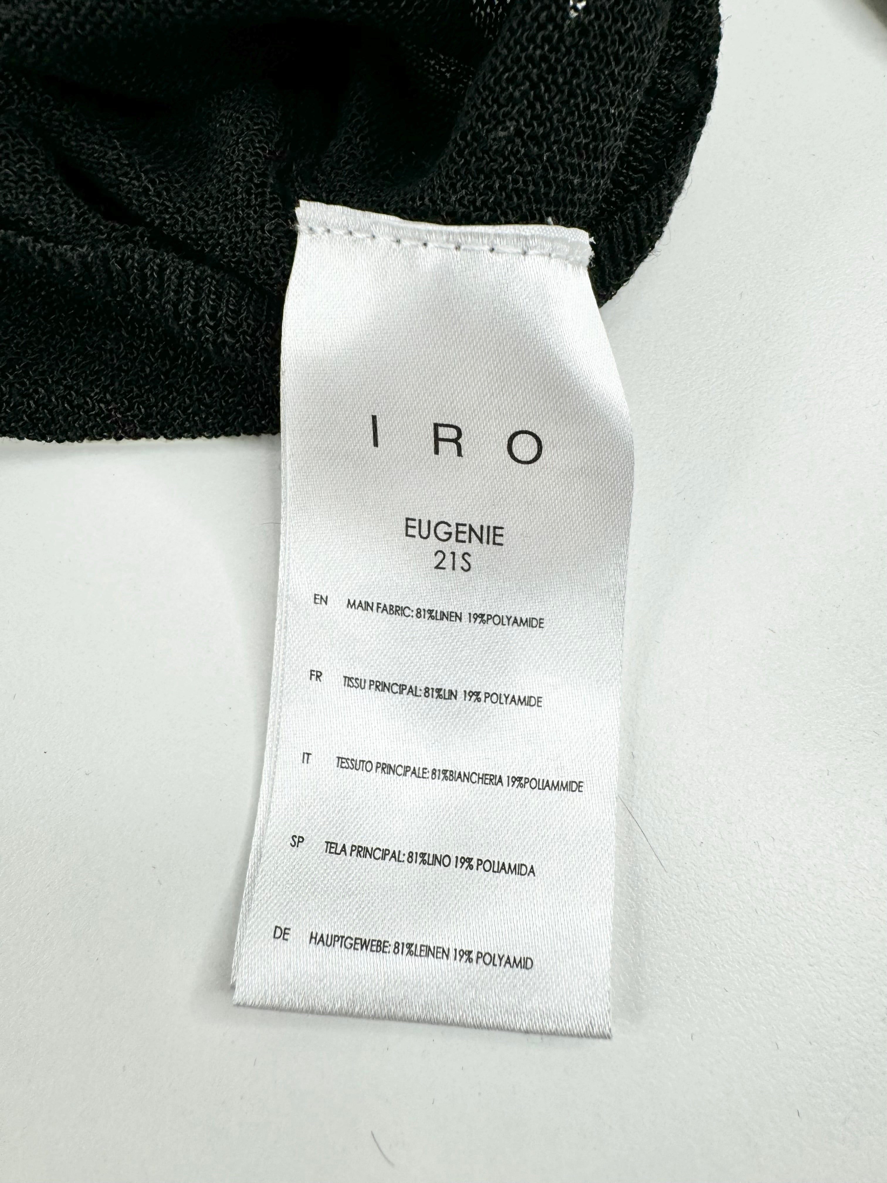 IRO Sheer Black Linen Knit 'Eugenie' Top - AU8