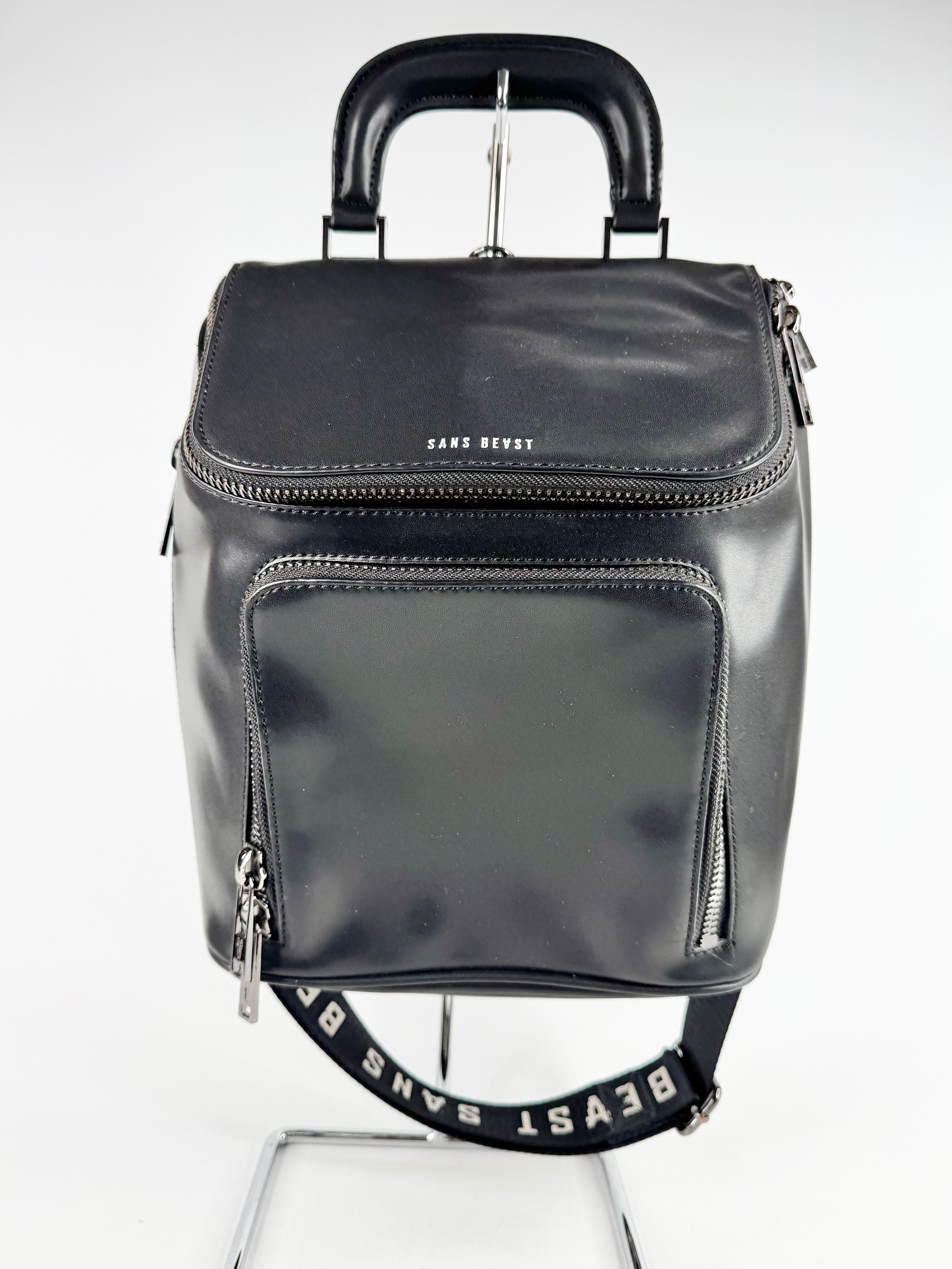 Sans Beast Black Leather Vegan Bag