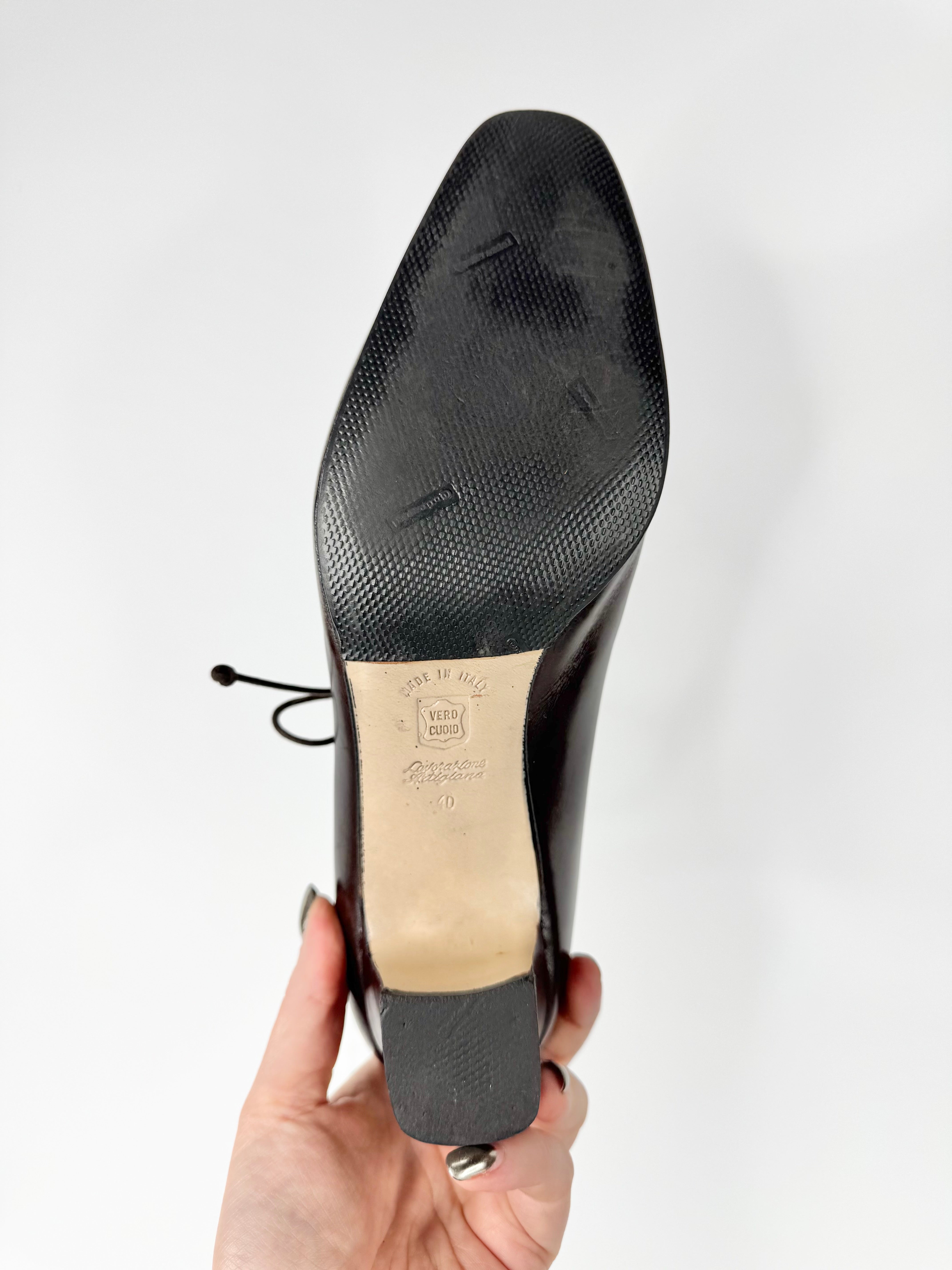 Guido Longinotti Burnt Umber Lace Up Pumps - EU40