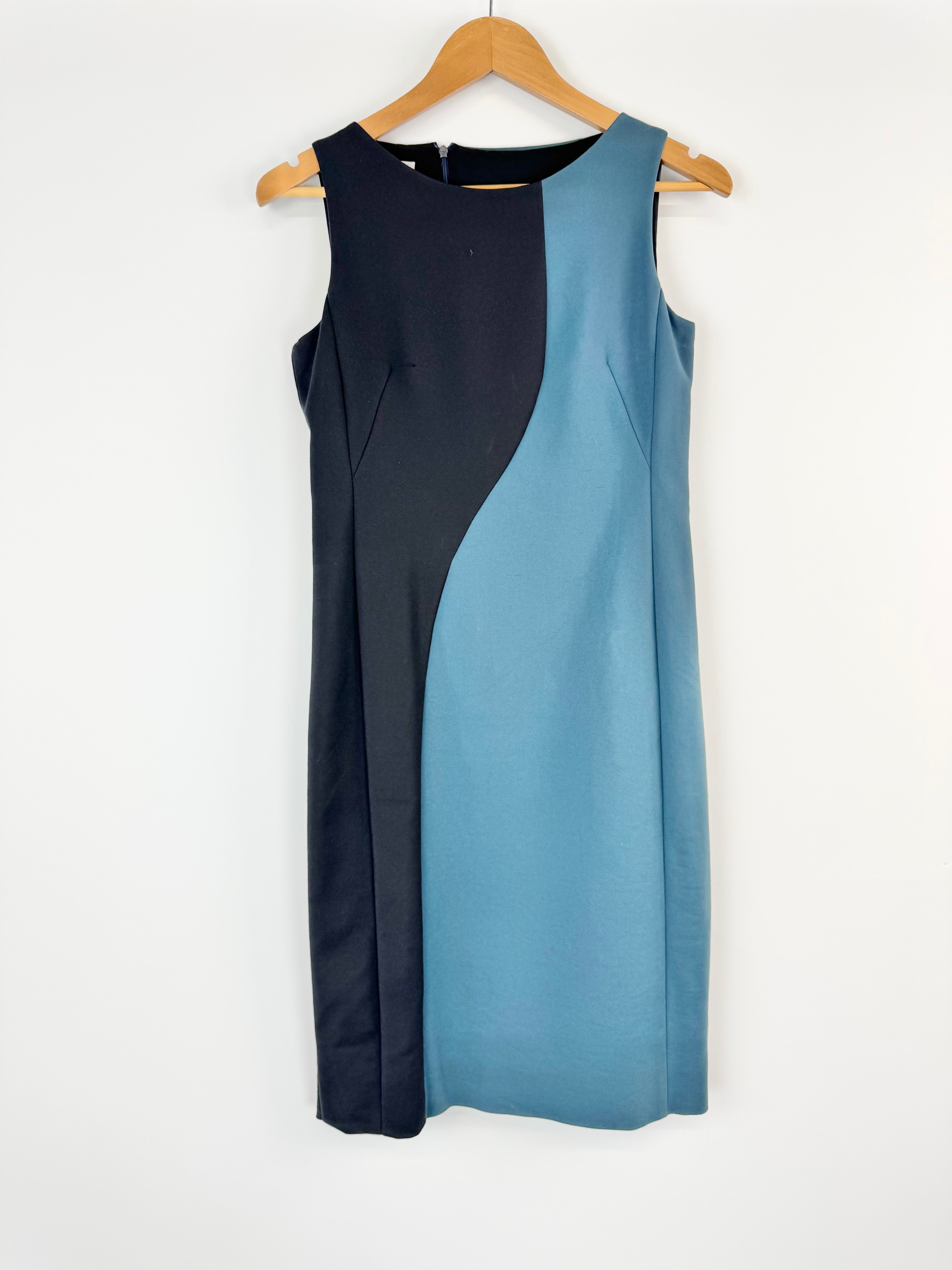 AKRIS Punto Blue & Black Midi Dress - AU10