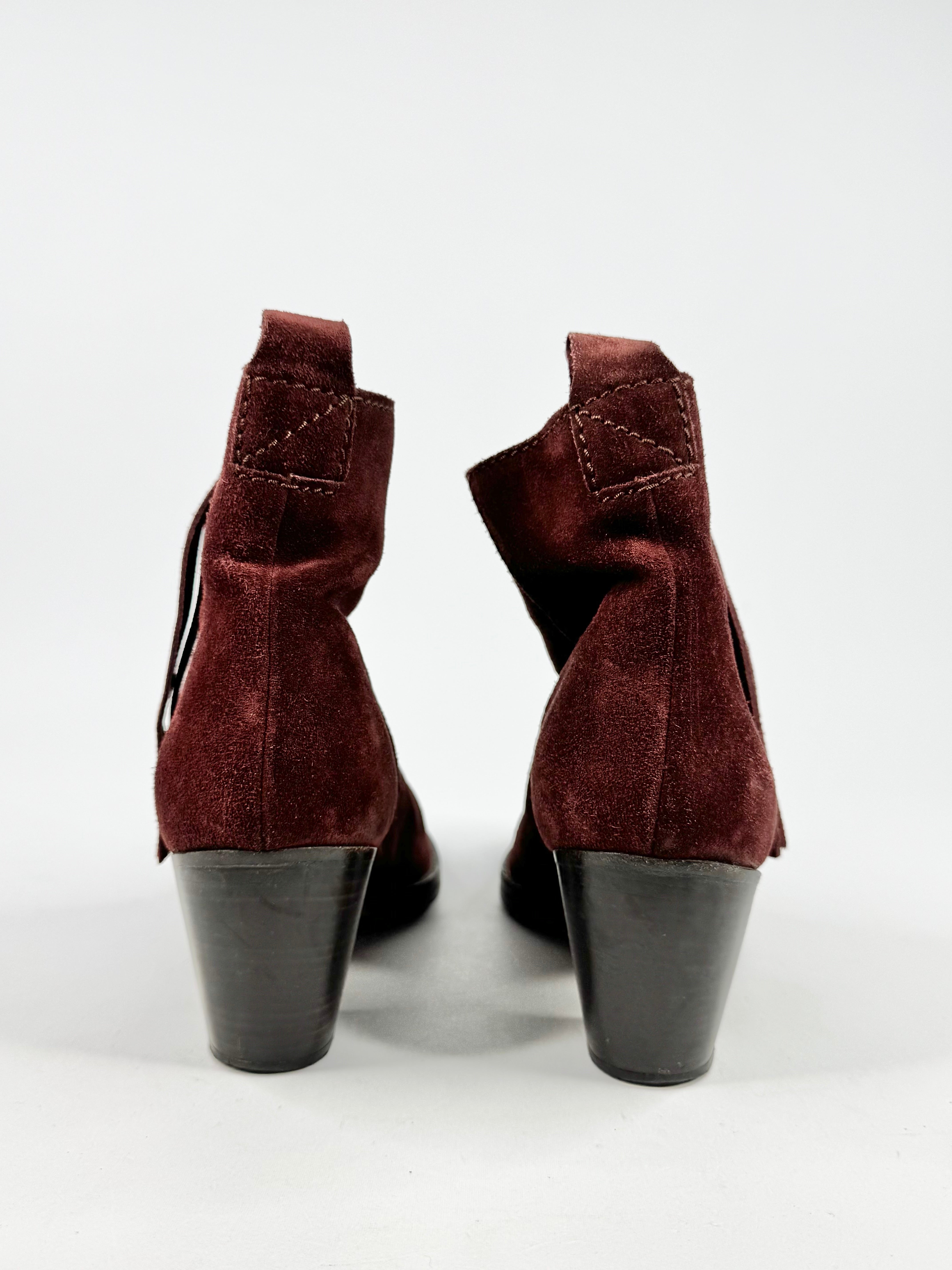 Acne Venetian Red Suede Ankle Boots - EU39