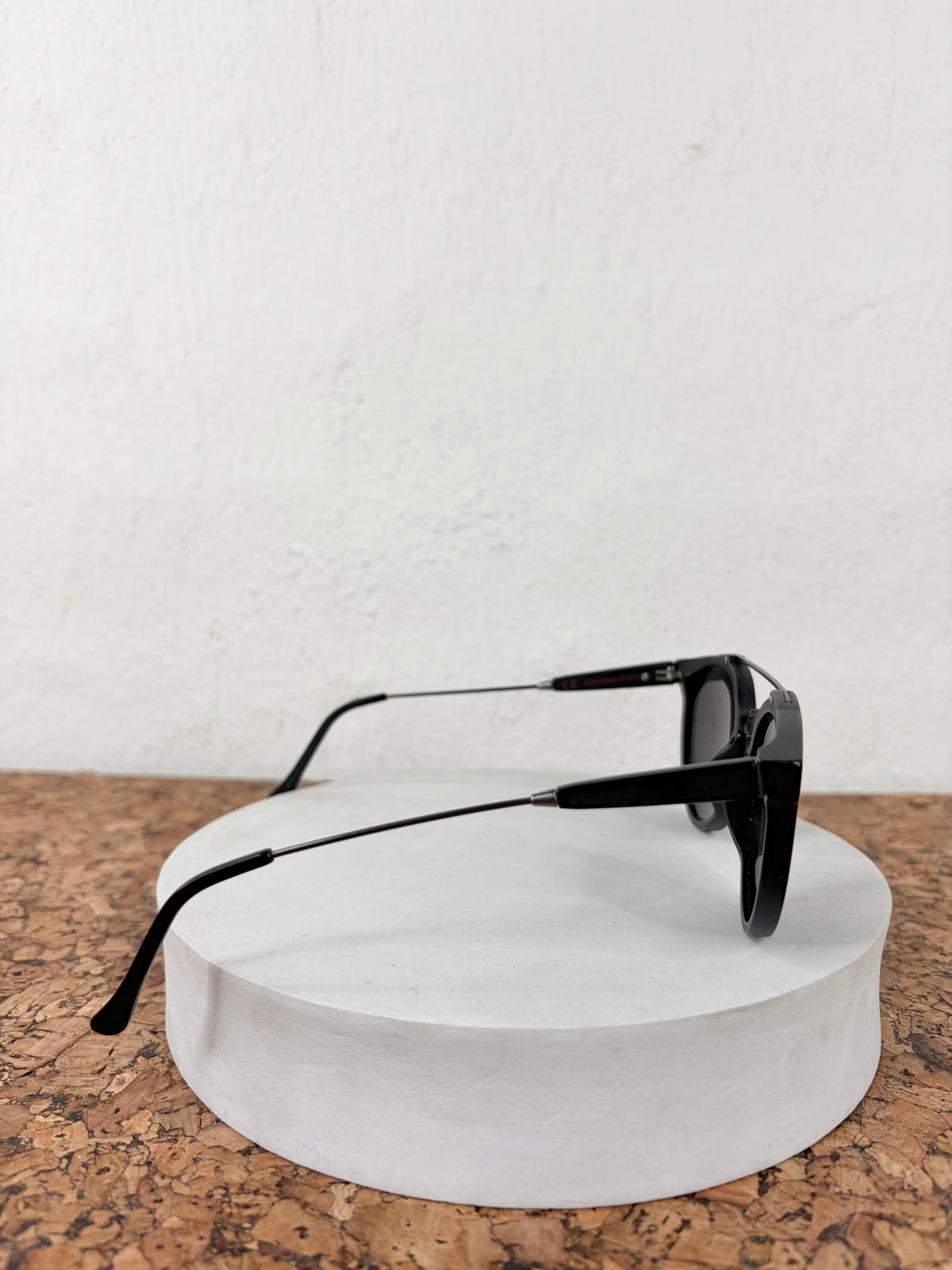 Retrofuture Italian Made Black Round Frame Sunglasses