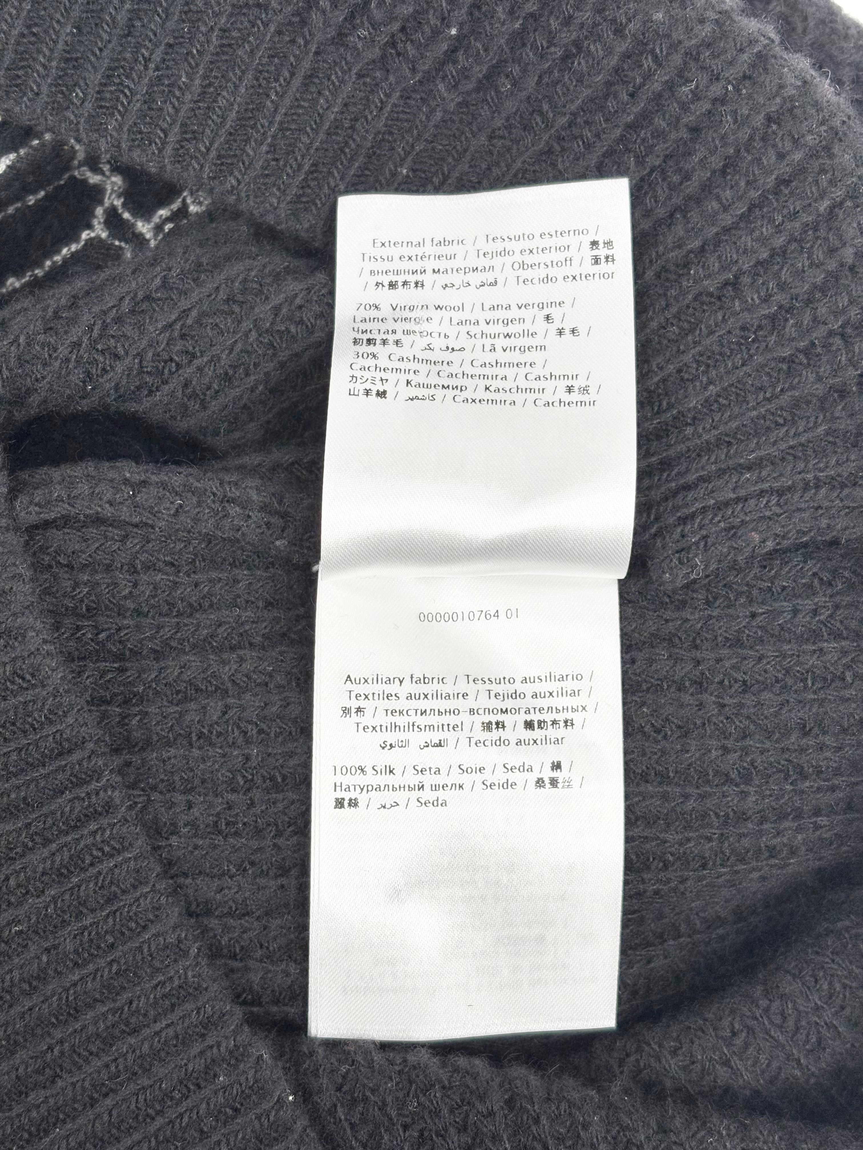 Valentino Black Ribbed Wool & Cashmere Blend 'Hearts & Daggers' Knit Sweater - AU8/10