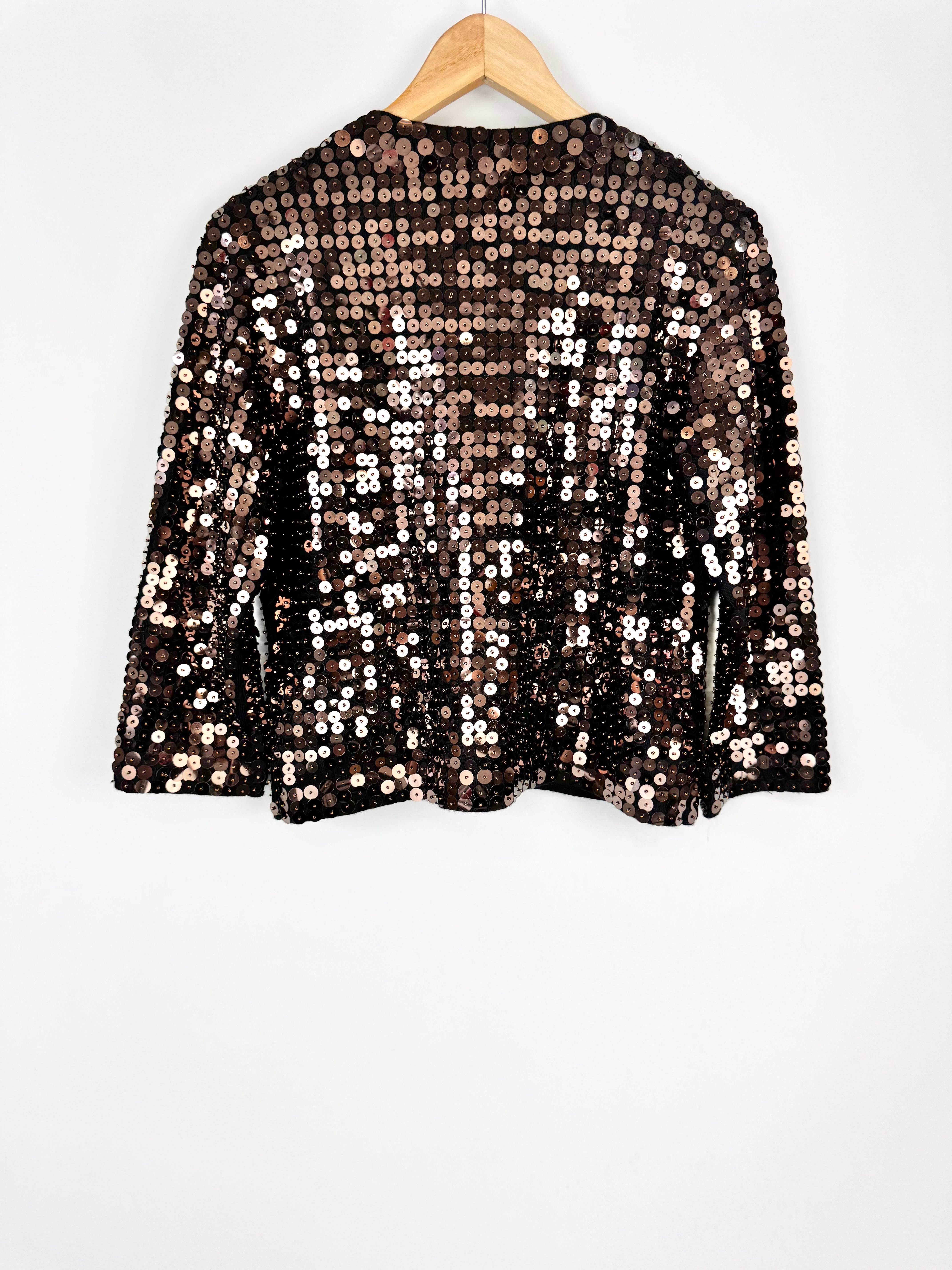 Karen Millen Bronze Sequin Cardigan - AU4