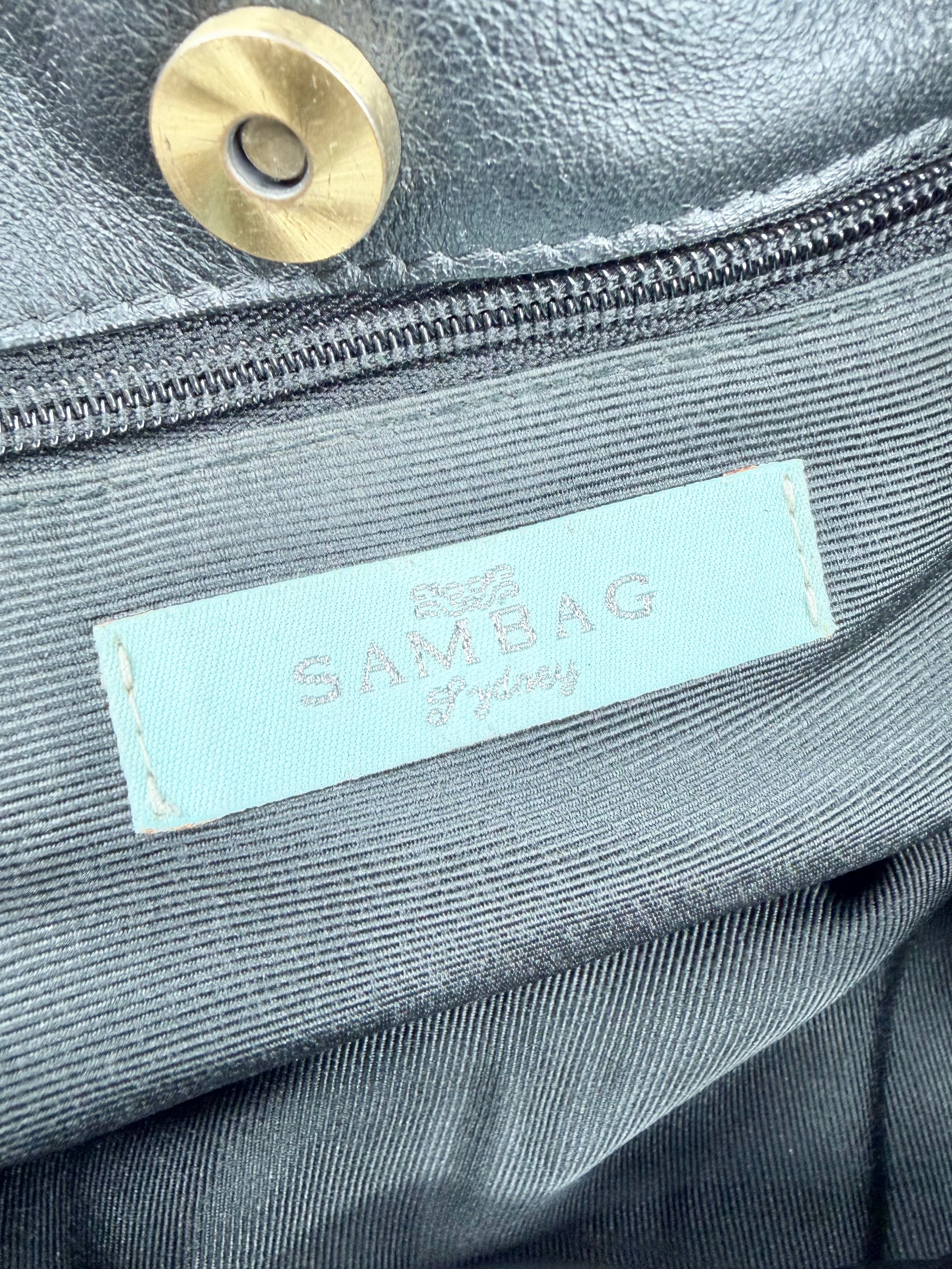 SamBag Sydney Black Leather Shoulder Bag