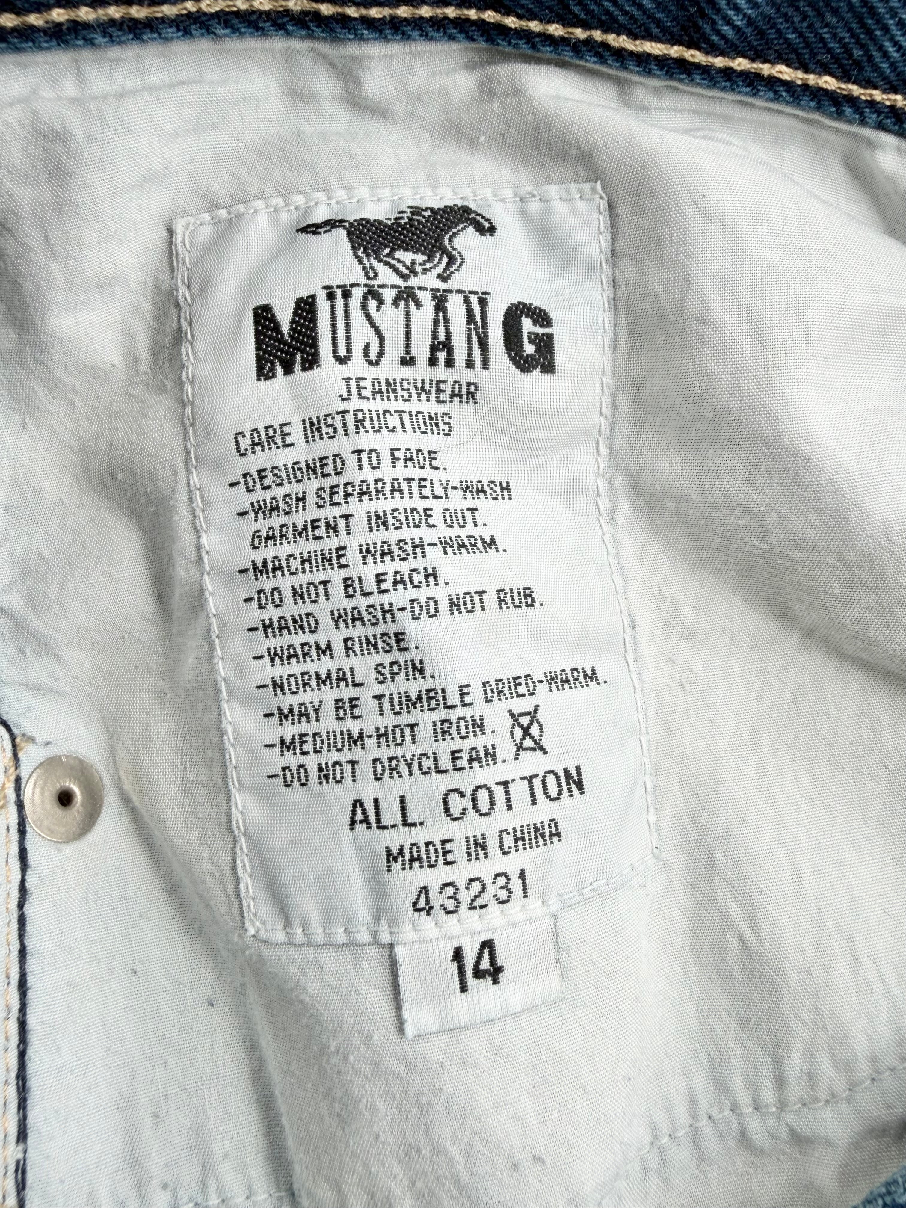 Mustang Blue Denim Button Up Jeans - AU14