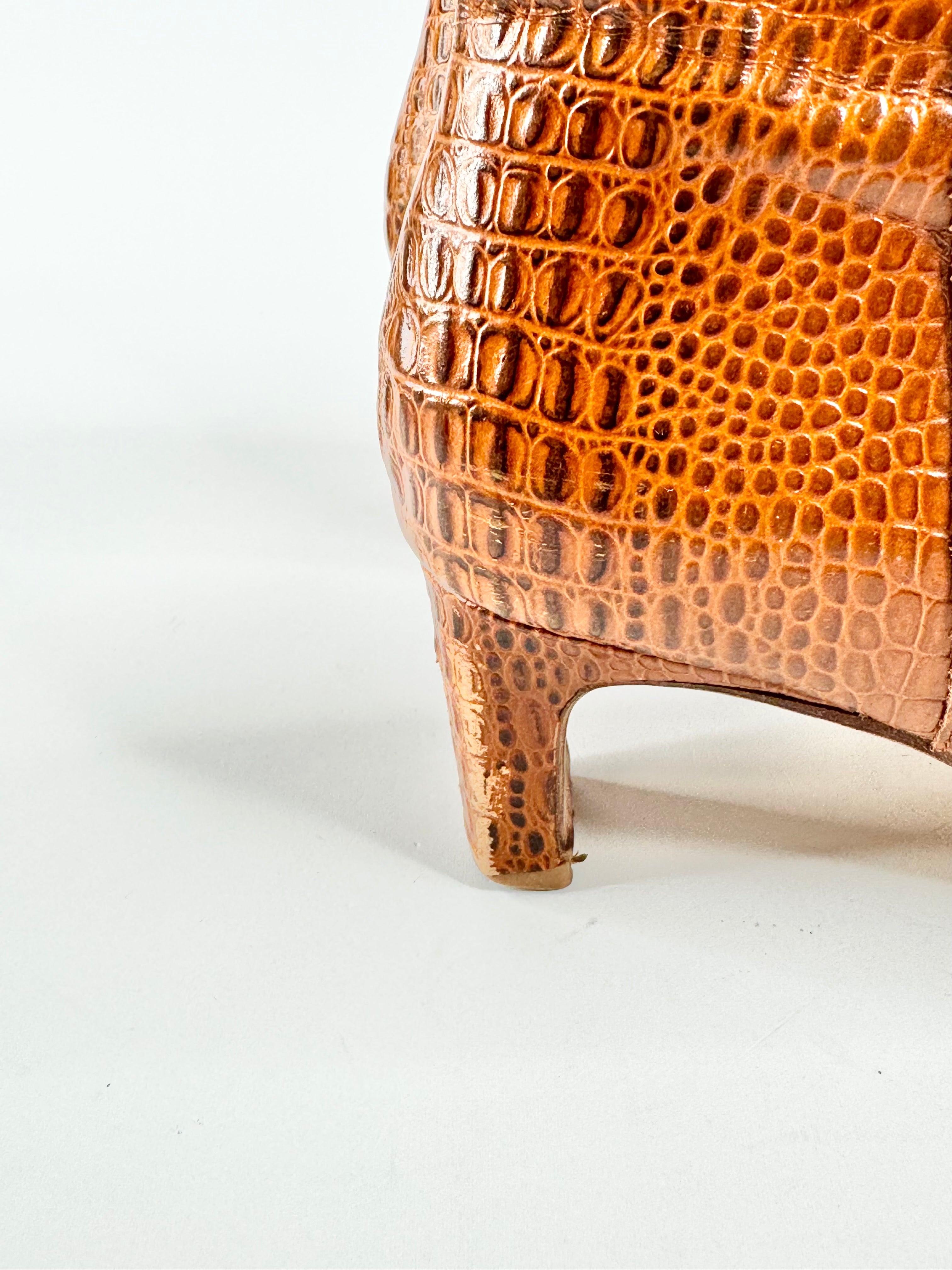 Bared Tan Reptile Ankle Boots - EU38