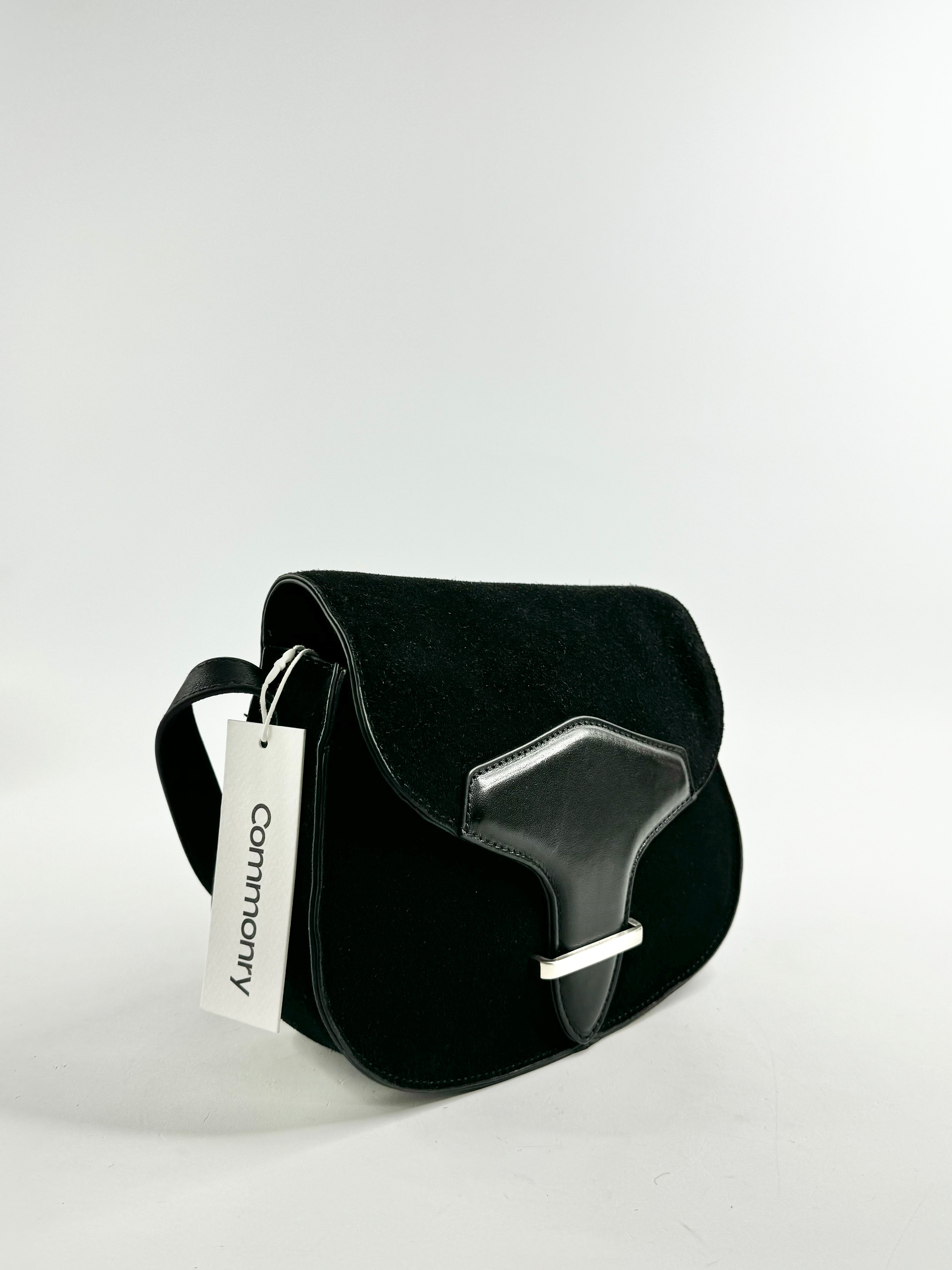 Commonry Black Suede Messenger Bag