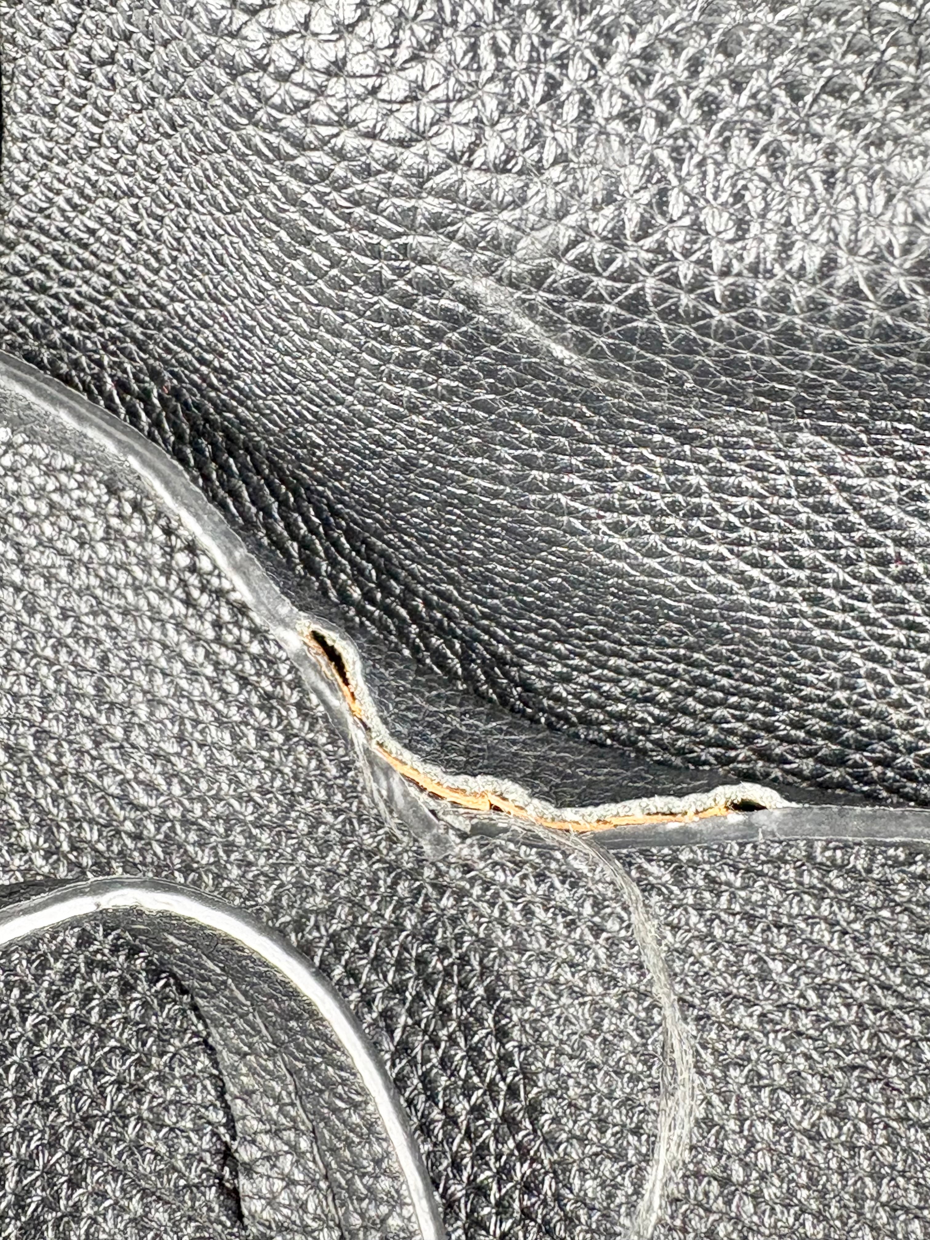 Oroton Grained Black Leather Tote Bag