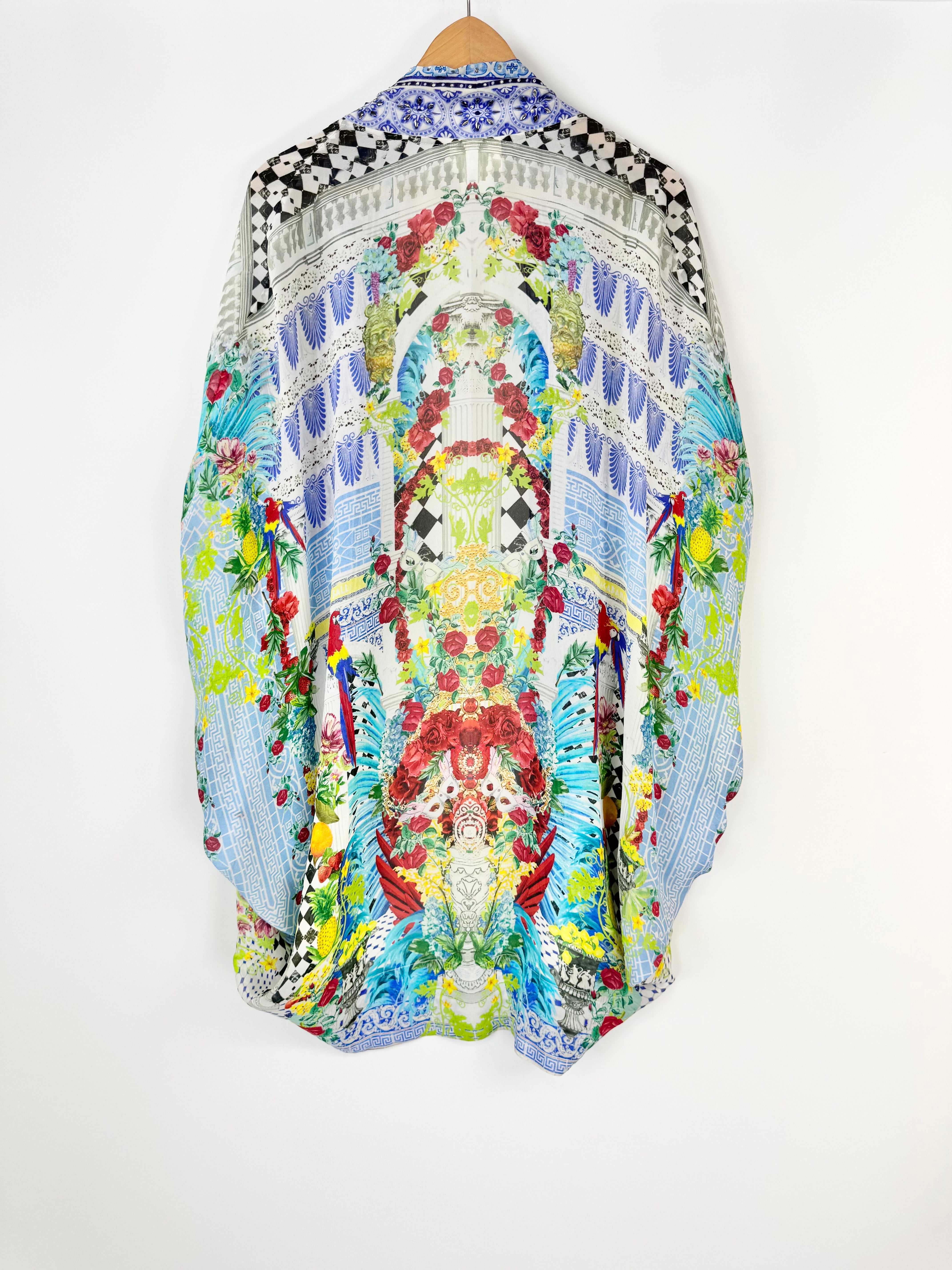 Camilla 'Masking Madness' Silk Open Front Cardi Cape - OSFA