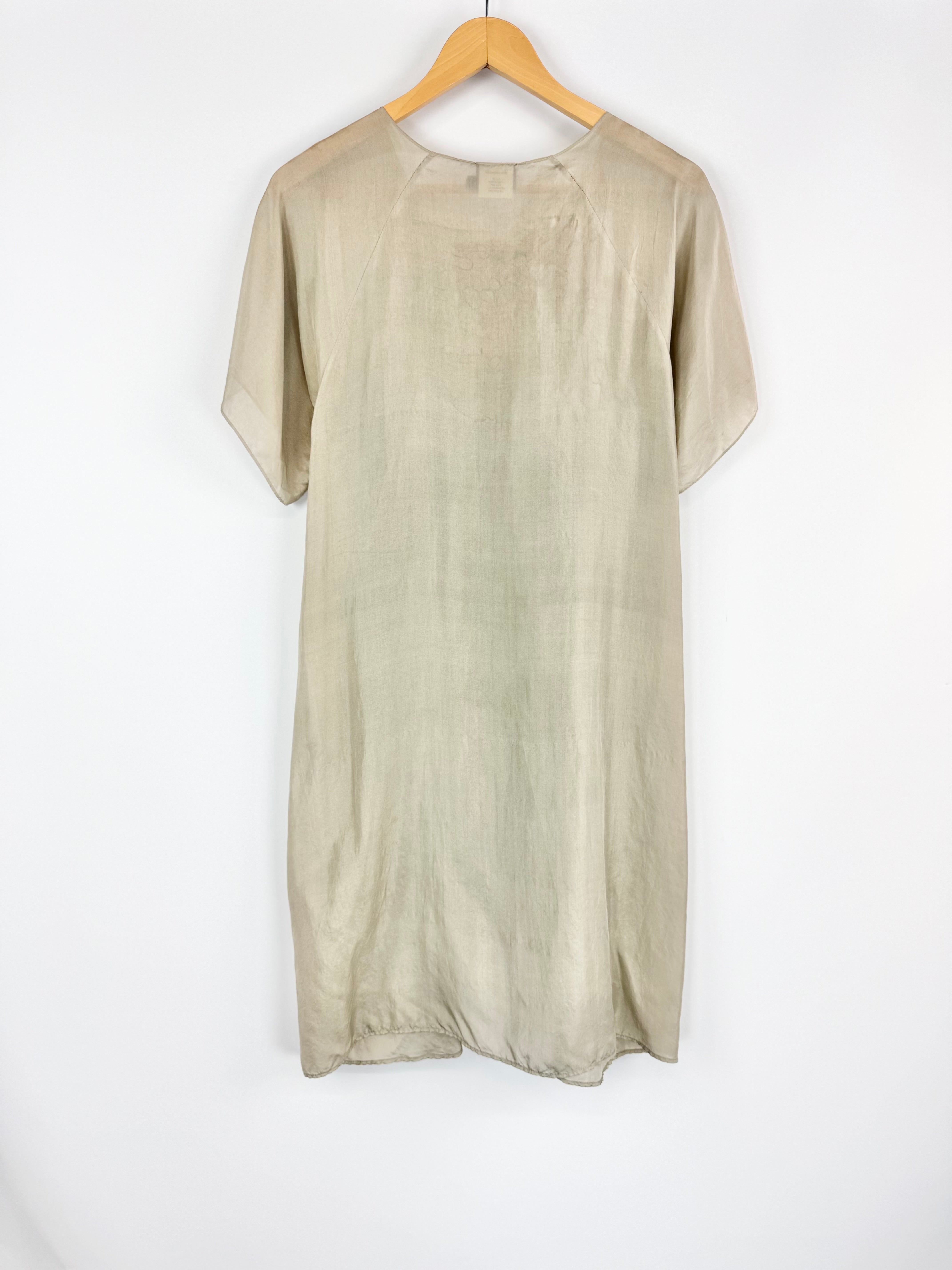 Akira Champagne Silk Shift Dress - AU10