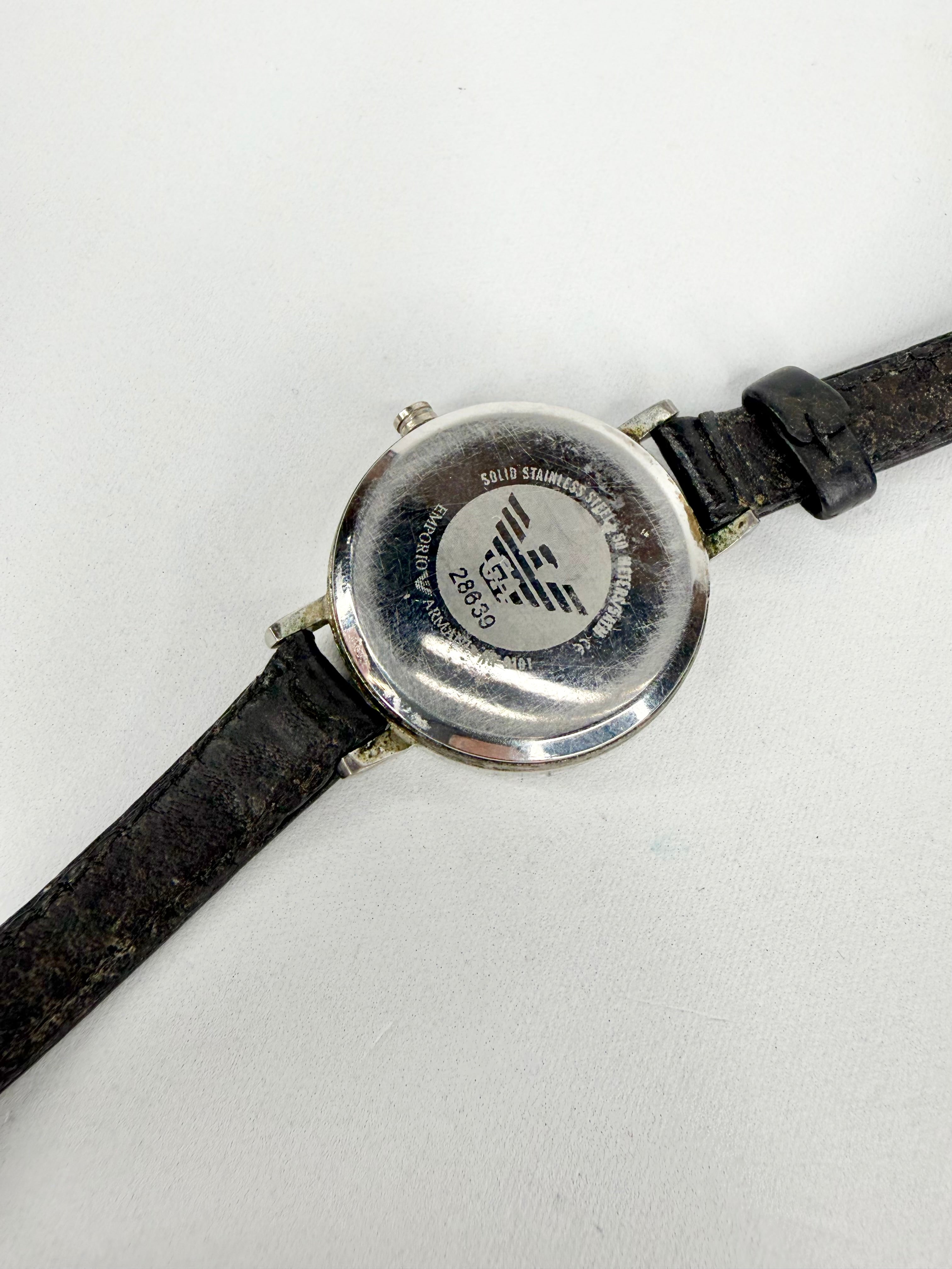 Emporio Armani Black & Silver Stainless Steel Watch