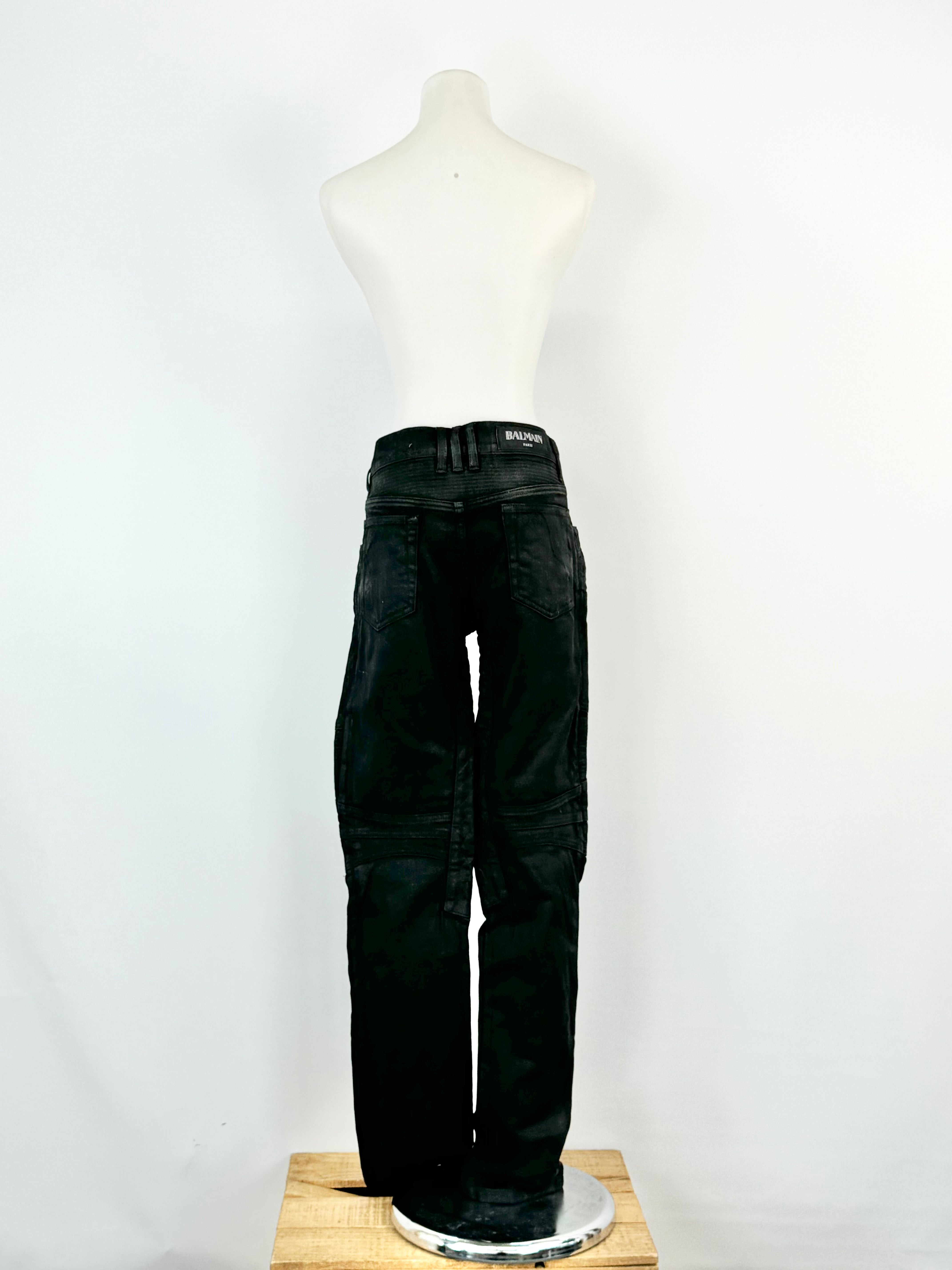 Balmain Black Moto Jeans - 30