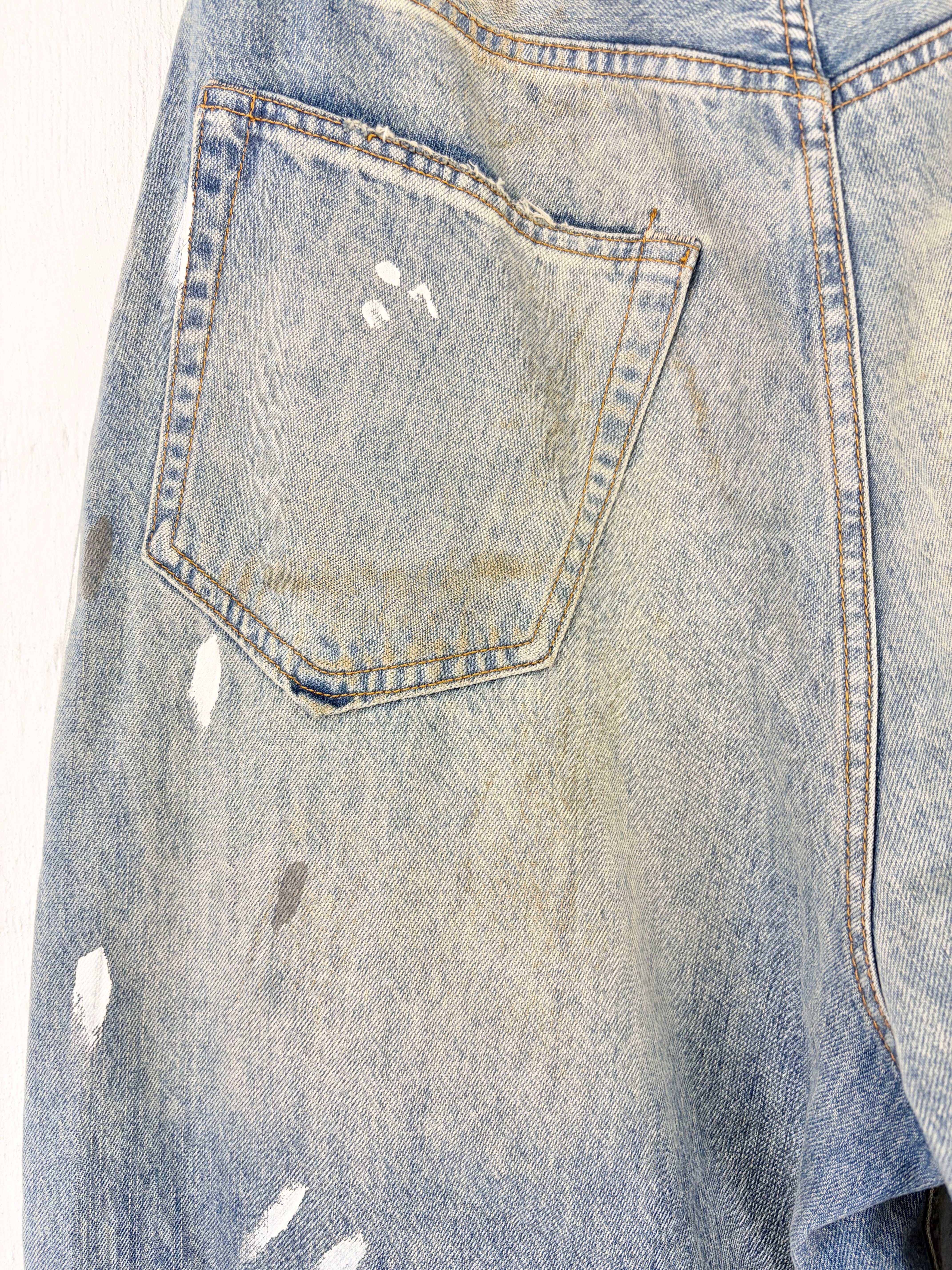 Acne Studios 1981M Relaxed Tapered Fit Paint Splatter Jeans - 46