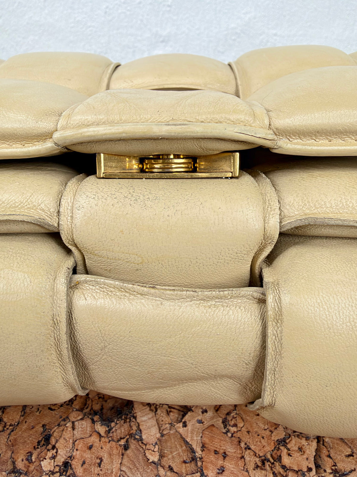 Bottega Veneta Chain Cassette Bag in Porridge & Gold