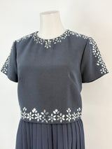 Mikael Aghal Black Mirror-Embellished Midi Dress - AU8