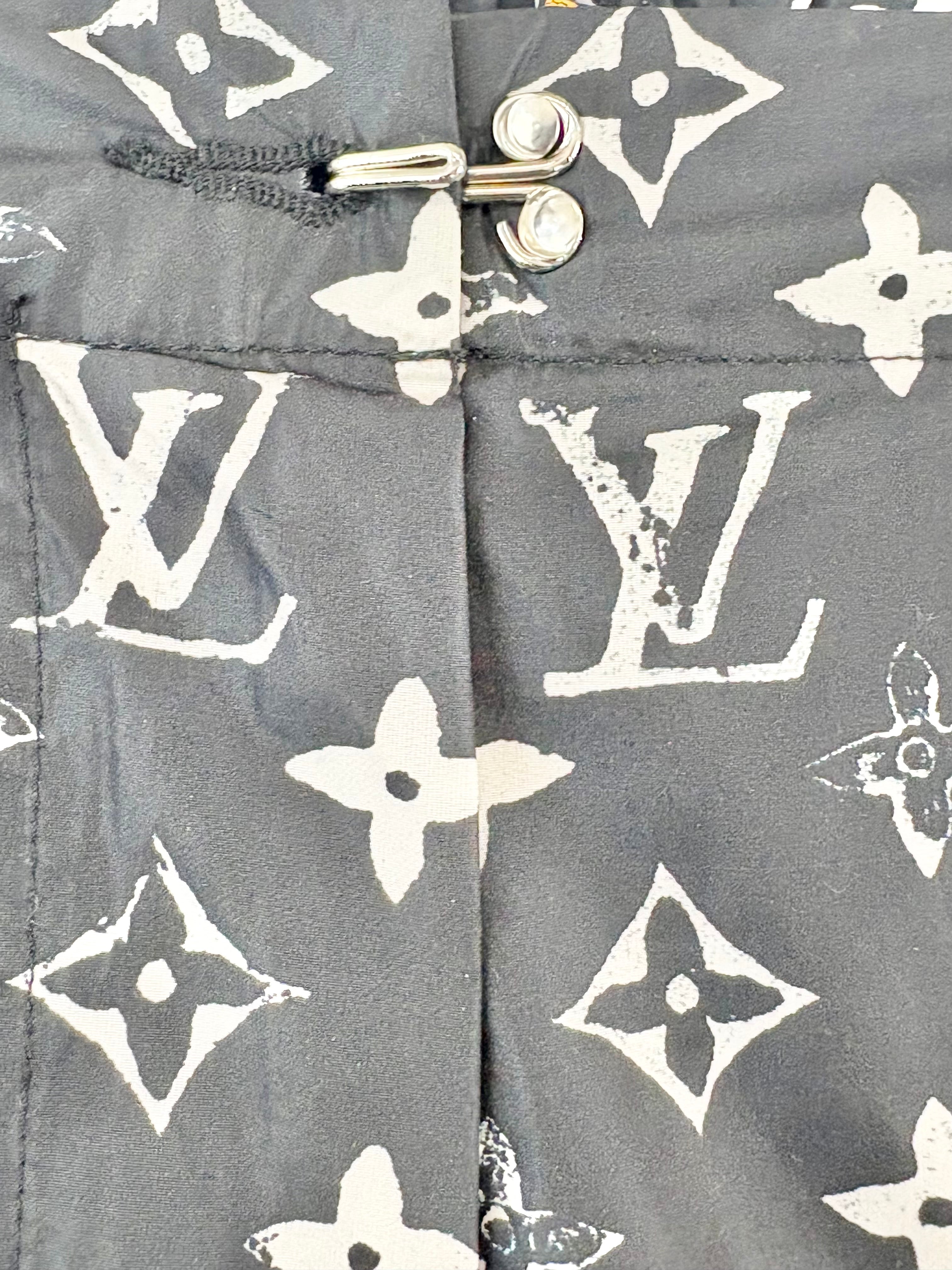 Louis Vuitton Black Synthetic Monogrammed Joggers - AU4/6