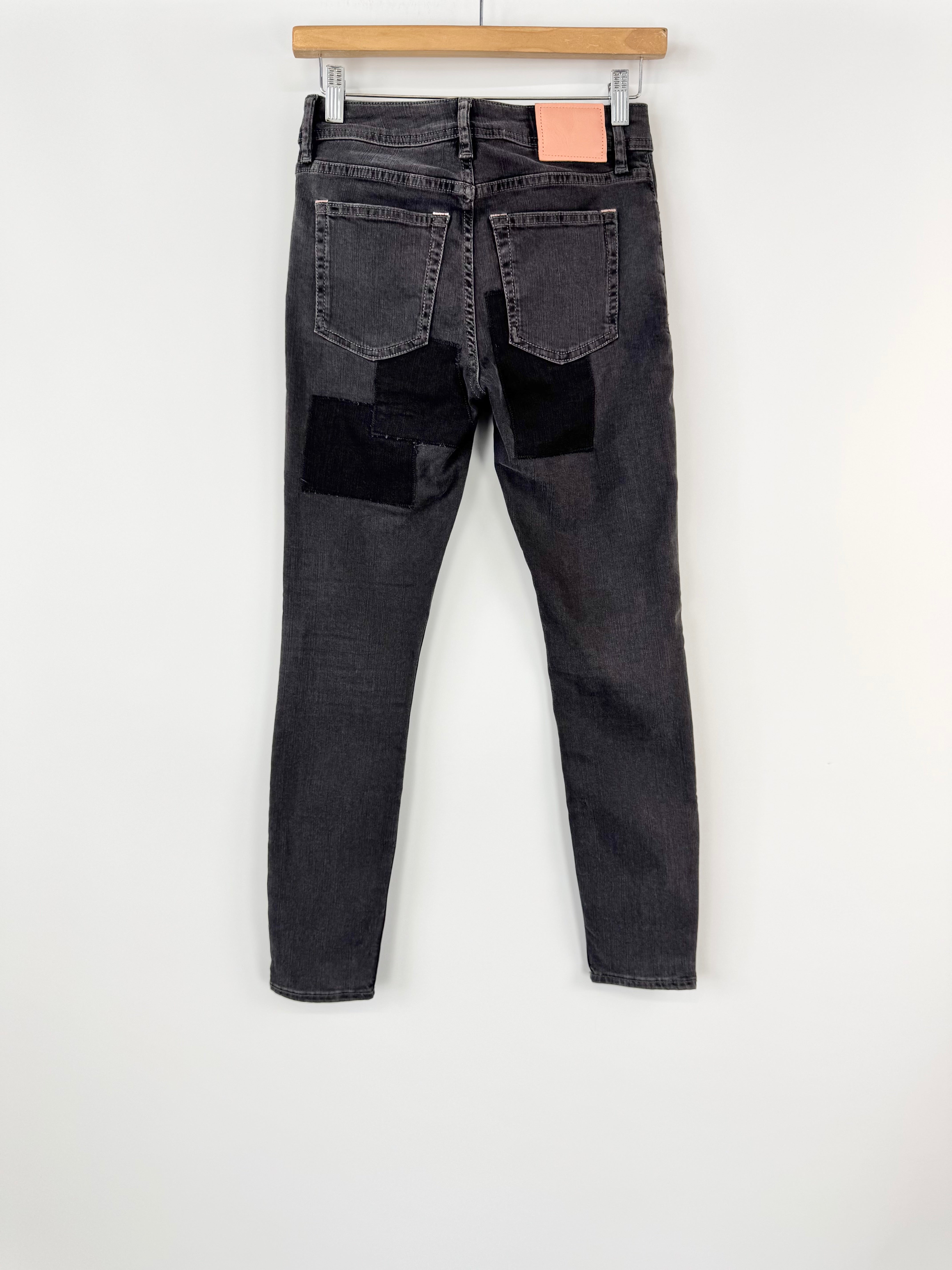 Acne Studio Blå Konst 'Climb' Black Patchwork Jeans - AU8/10