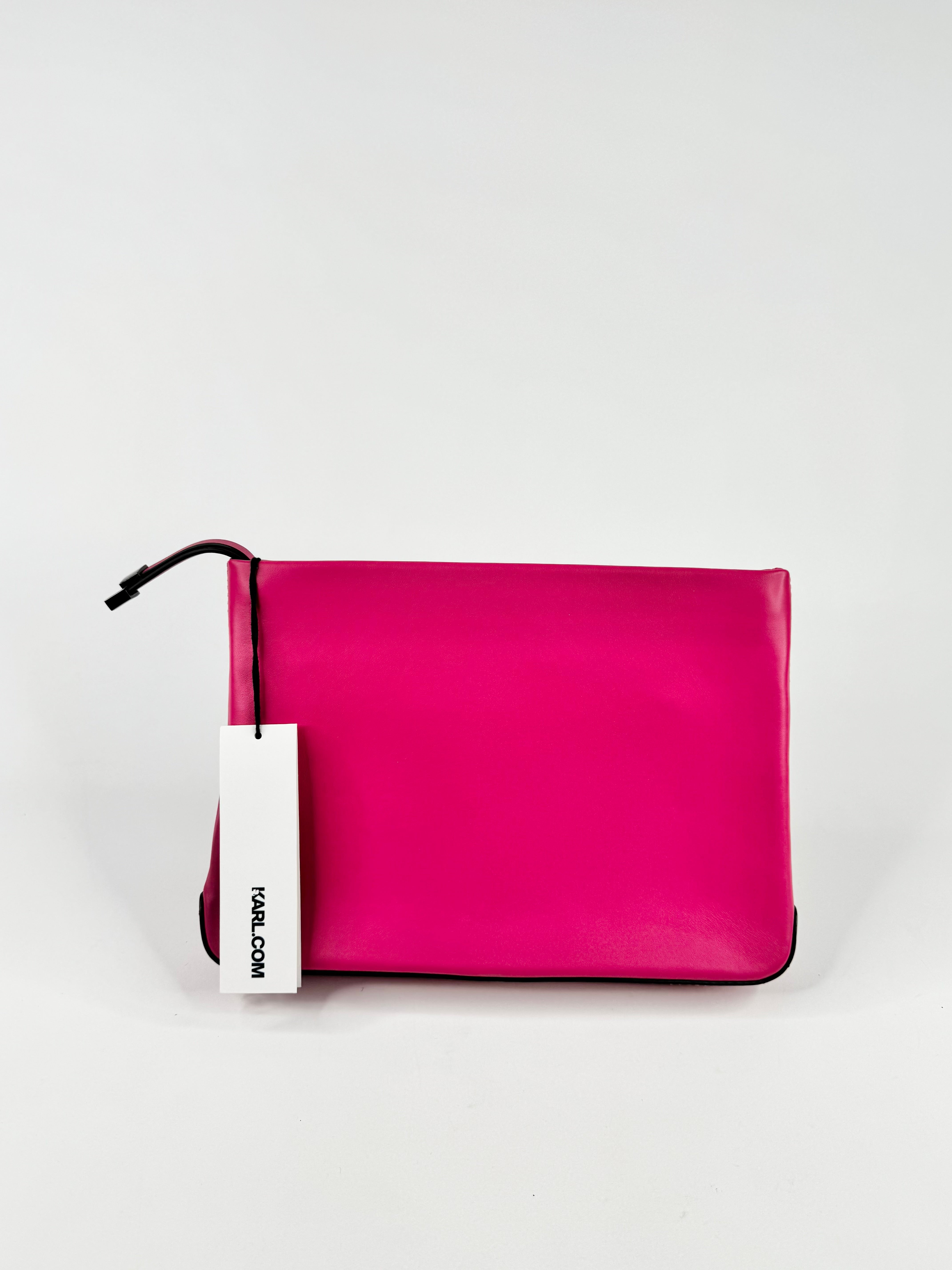 Karl Lagerfeld Hot Pink Quilted 'K/Kurl' Clutch NWT