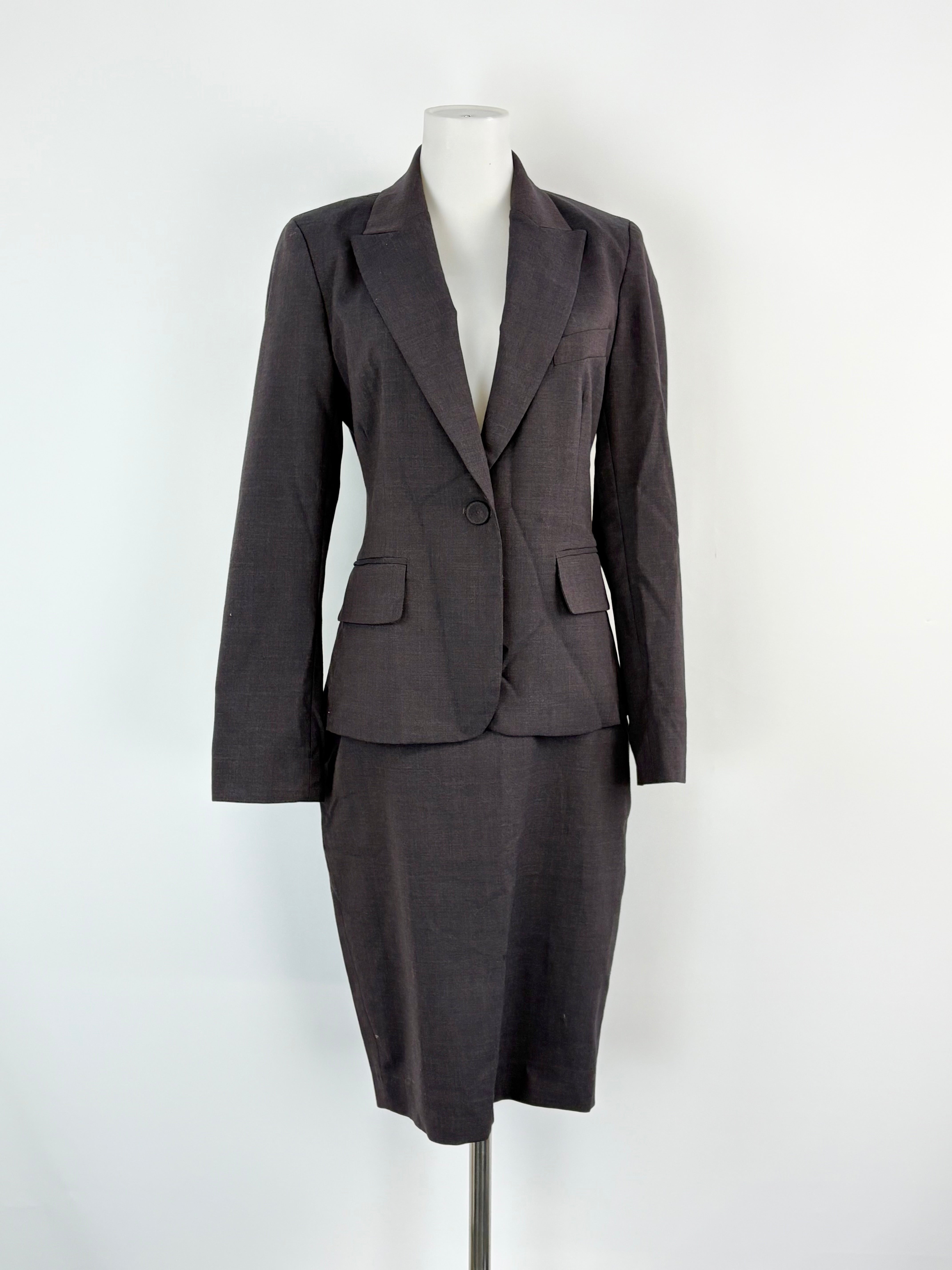 Zimmermann Dark Grape Wool-Blend 2pc Jacket & Skirt Set - AU8