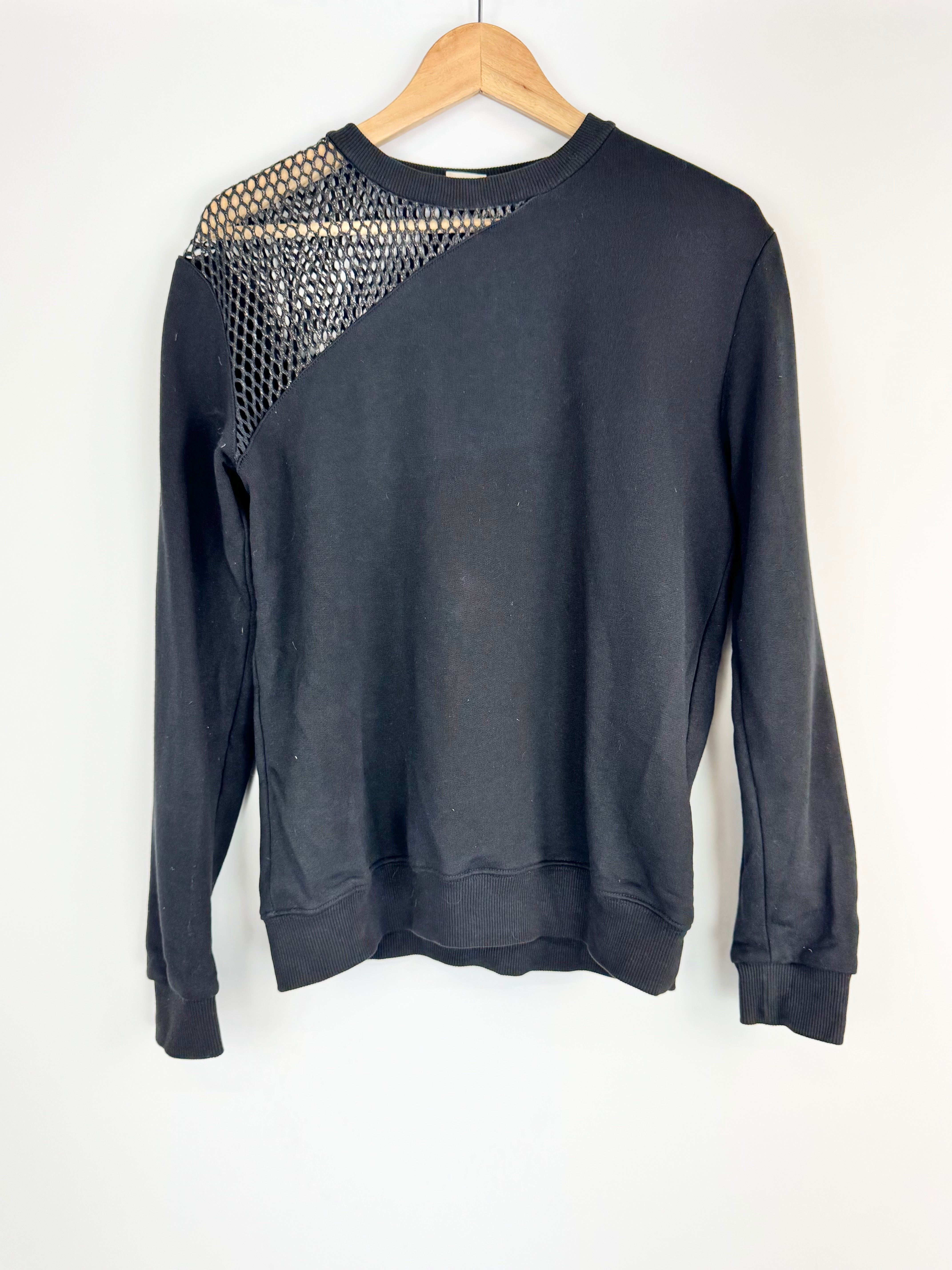 Saint Laurent Black Minimalist Crew Neck Long Sleeve Sweatshirt - AU8/10