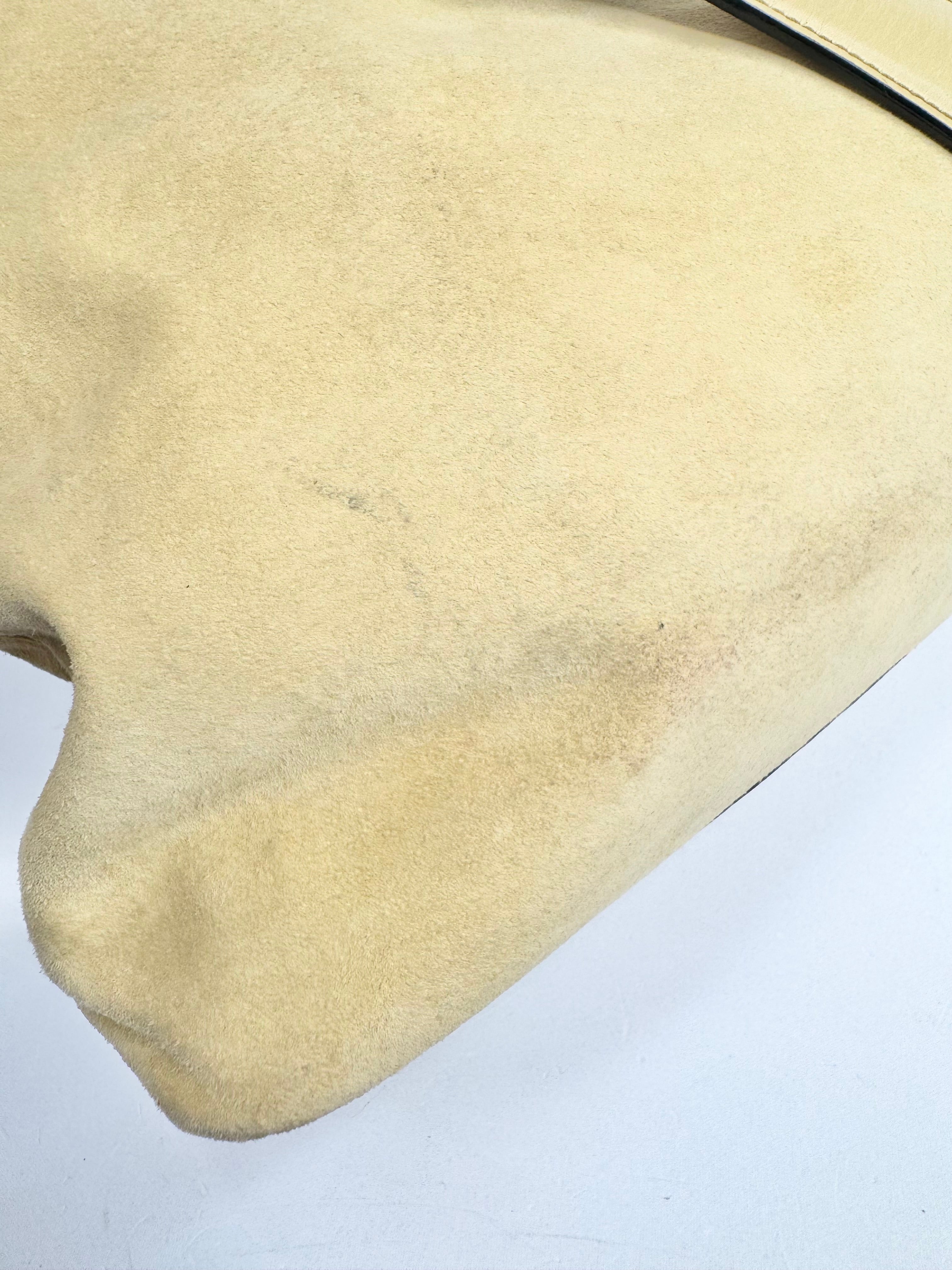 Vintage Bally 'Cladria' Butter Yellow Suede Shoulder Bag