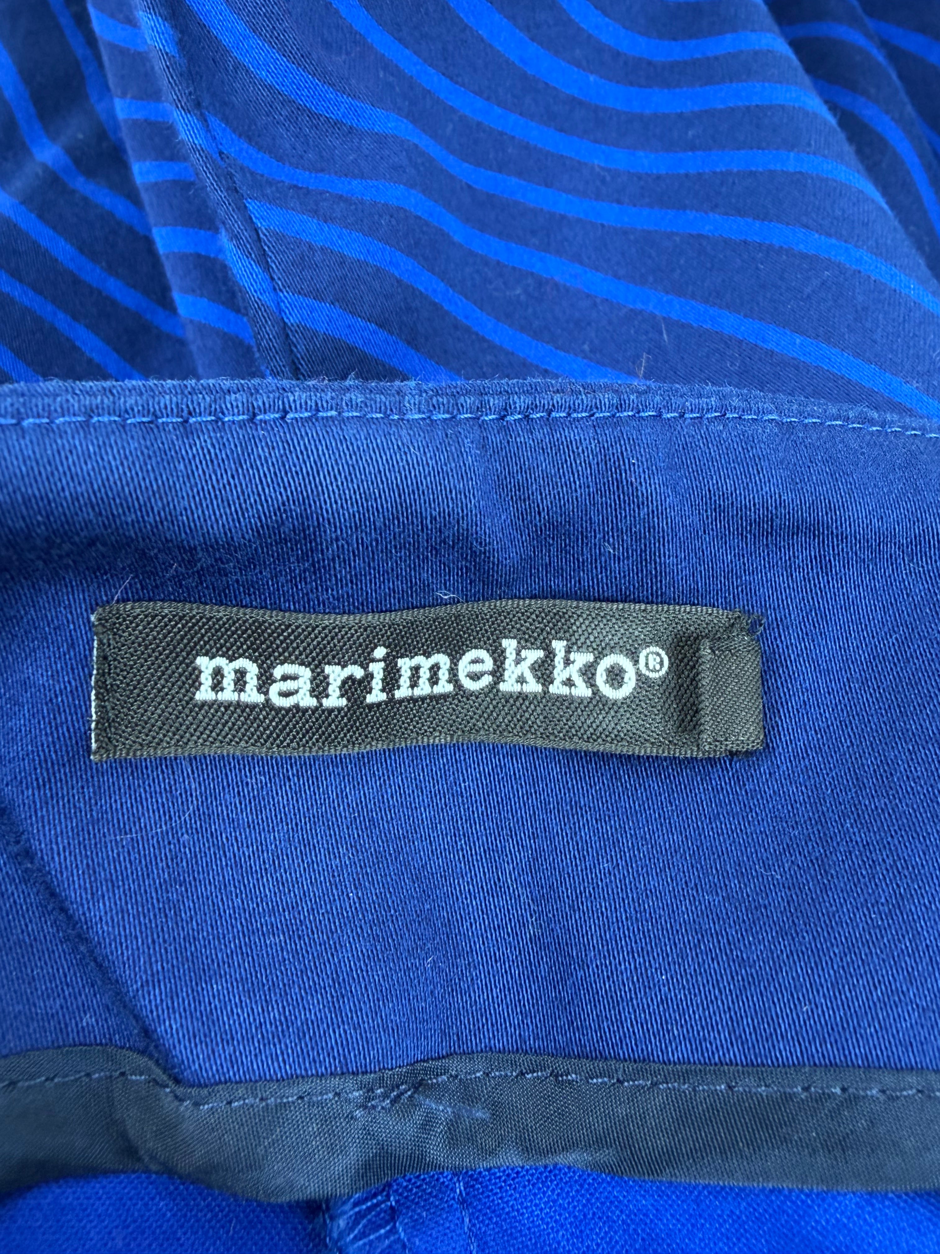Marimekko Navy and Electric Blue Patterned Stretch Pant - AU6