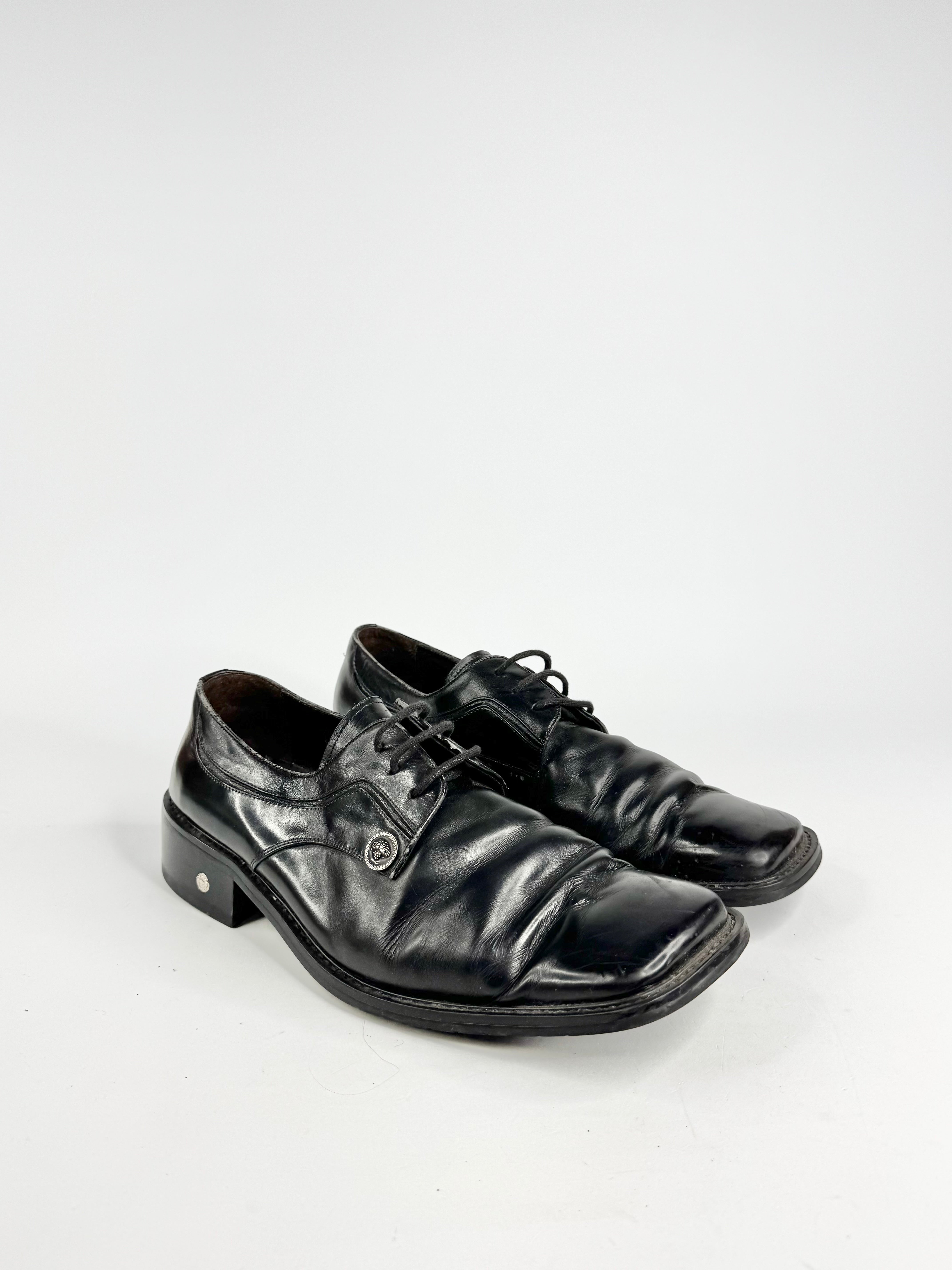 Vintage 'Versage' Black Lace Up Shoes - 25.5