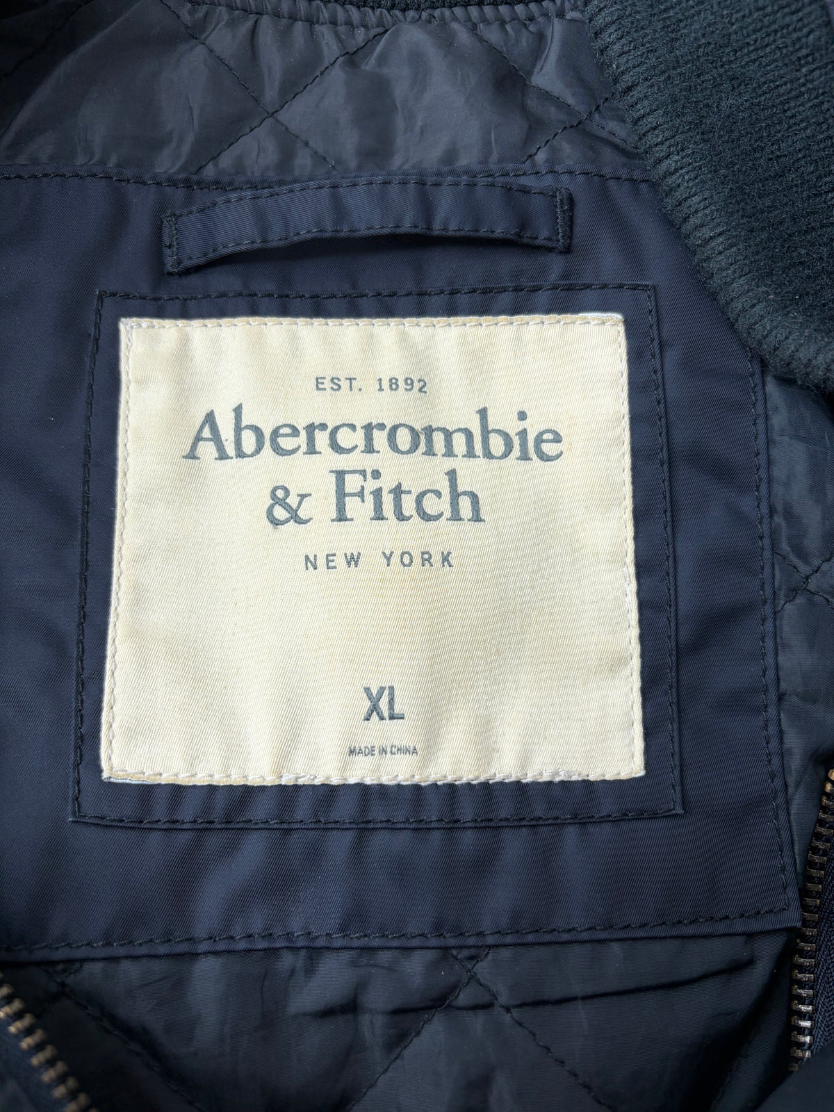 Abercrombie & Fitch Black Bomber Style Jacket - XL