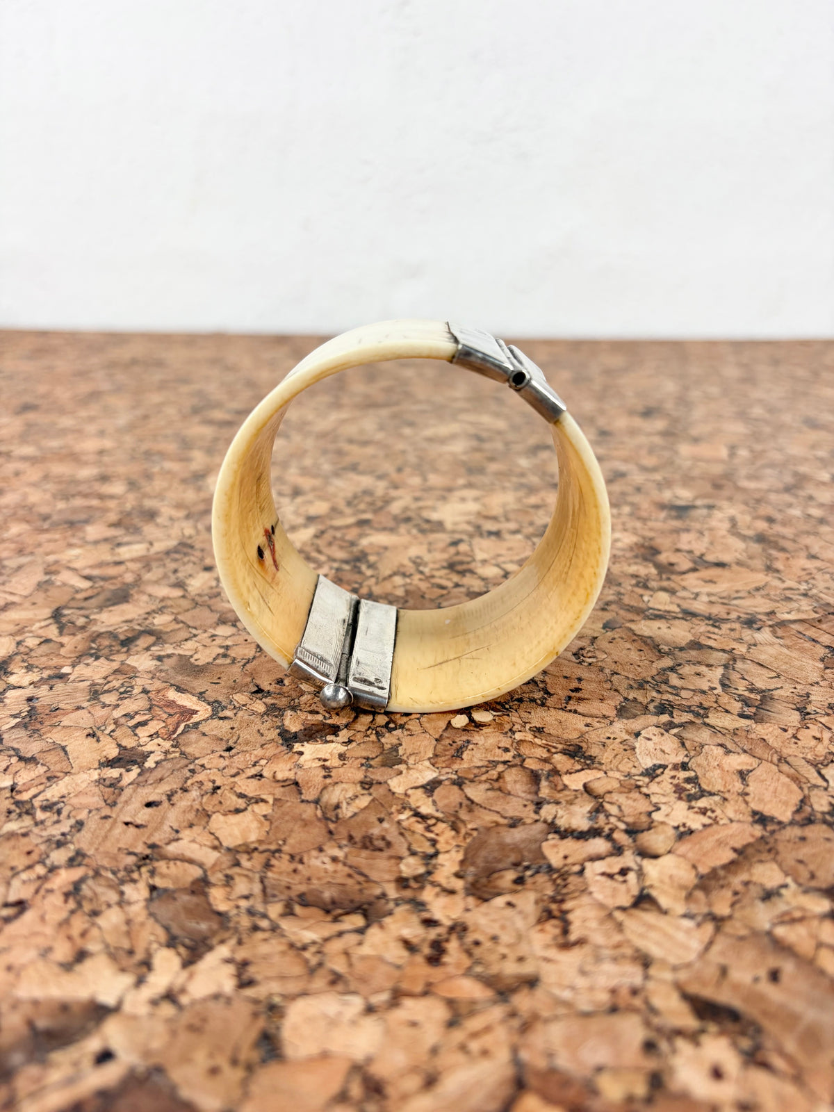 Vintage Silver & Bone Pin Bangle