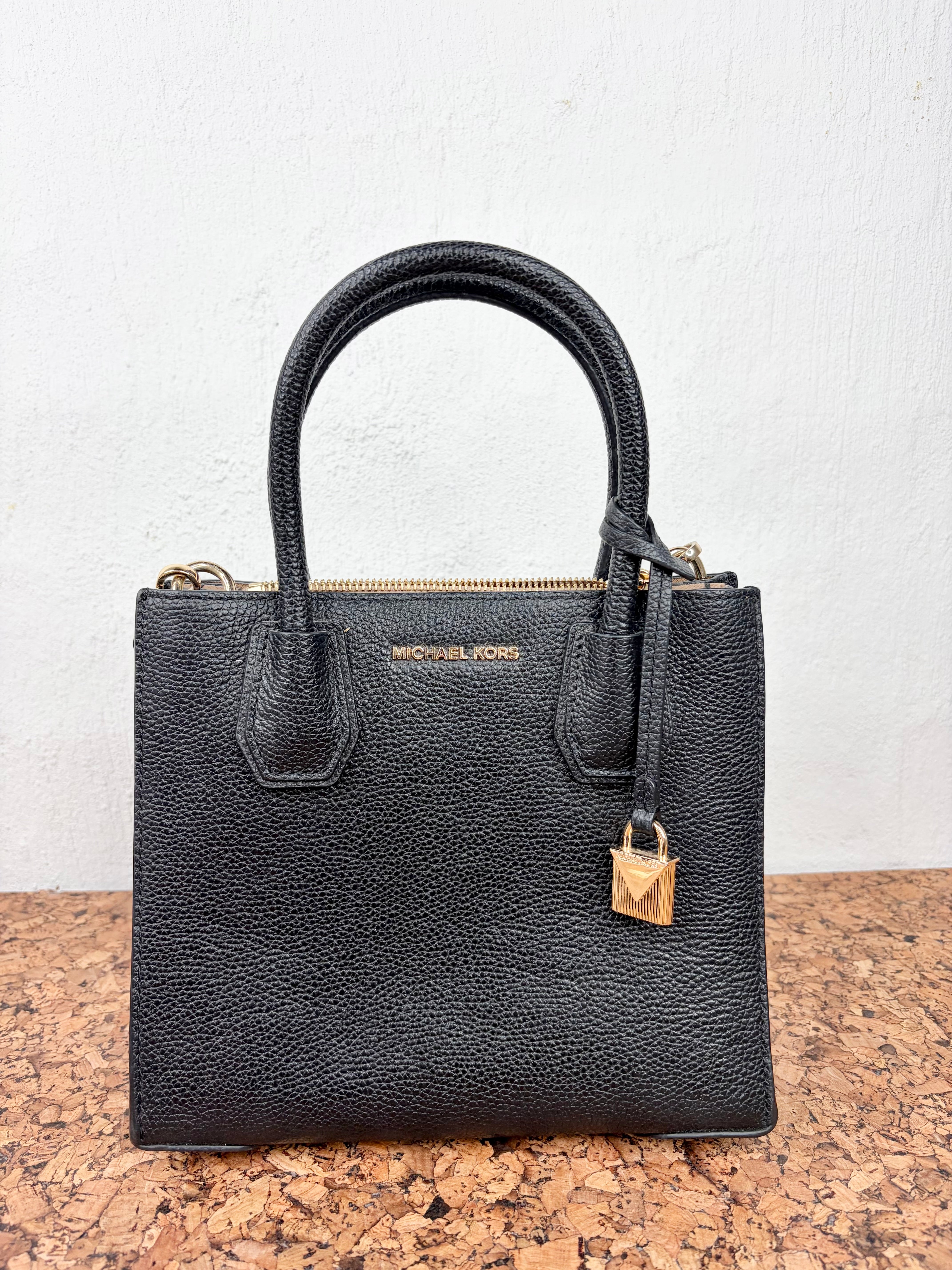 Michael Kors Black 'Mercer' Pebbled Leather Mini Bag