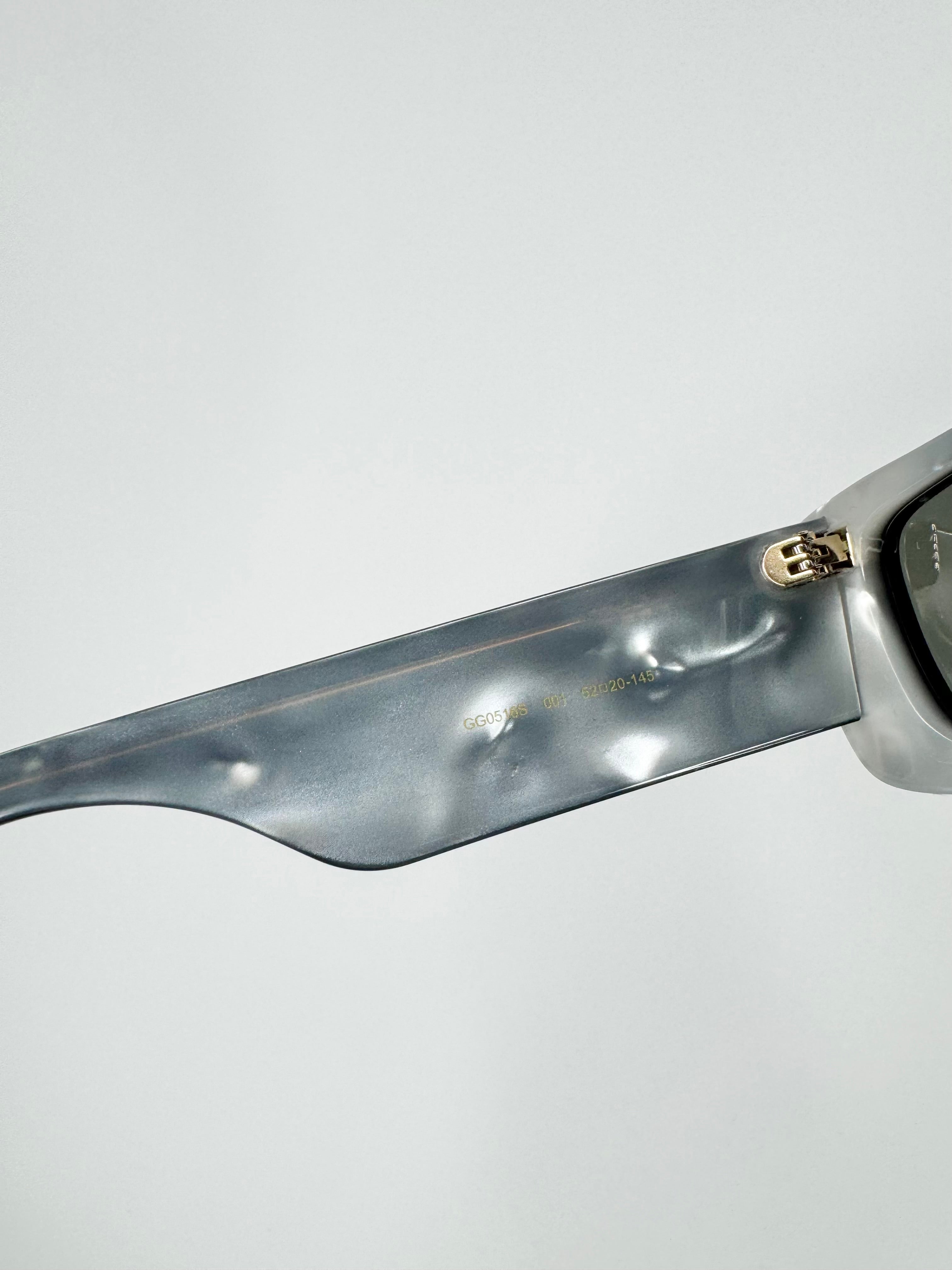 Gucci Black & Blue Rectangular GG Sunglasses