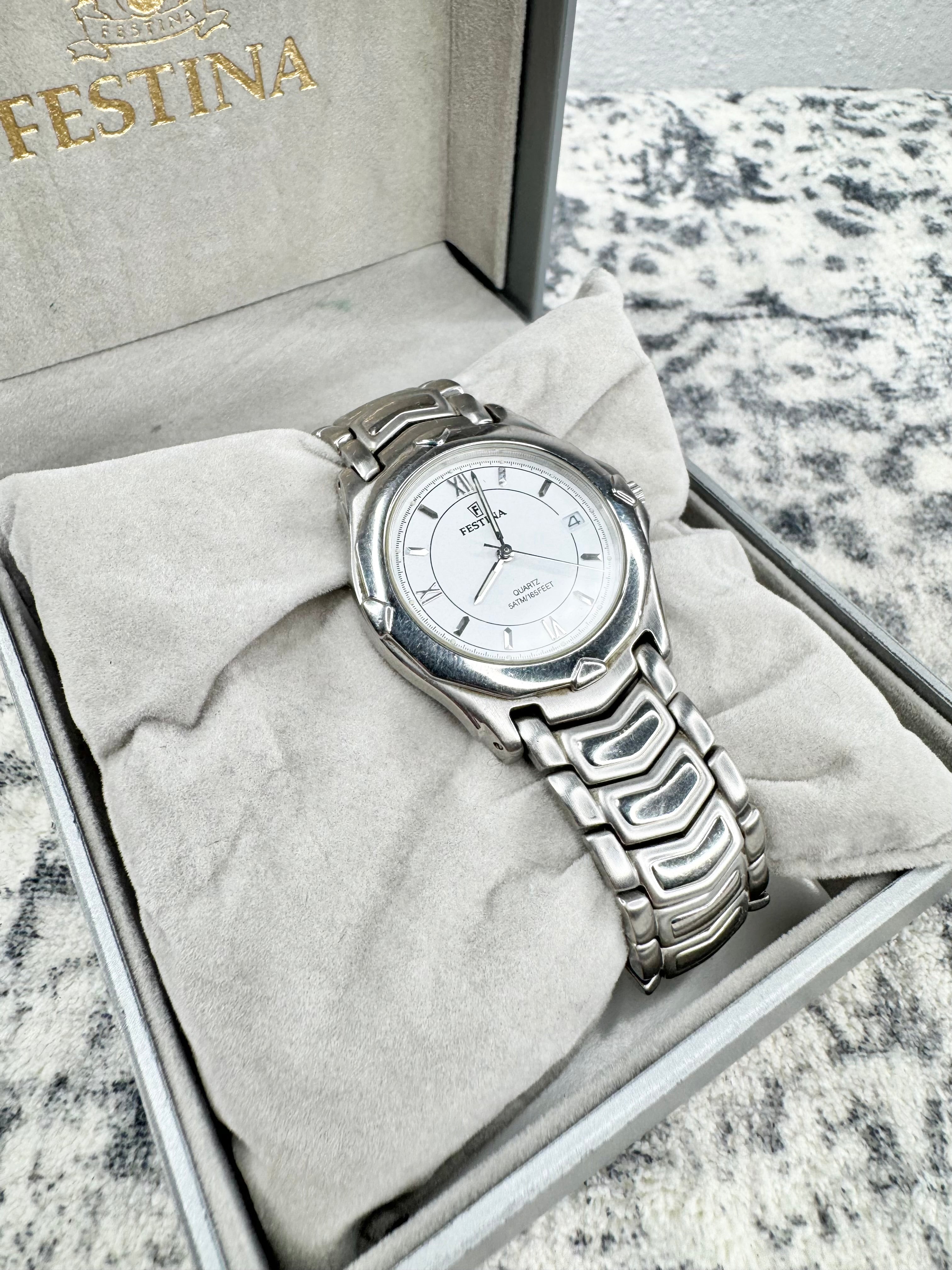Festina Silvertoned Stainless Steel Watch