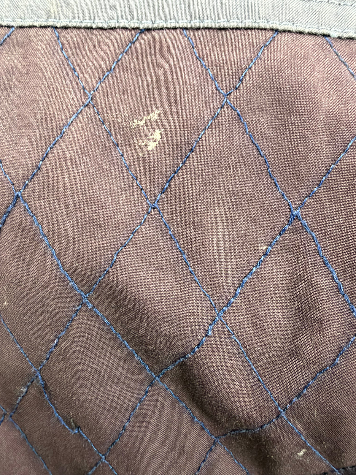 Vintage Yves Saint Laurent Rive Gauche Grey & Purple Diamont Stitch Drawstring Skirt - AU10/12