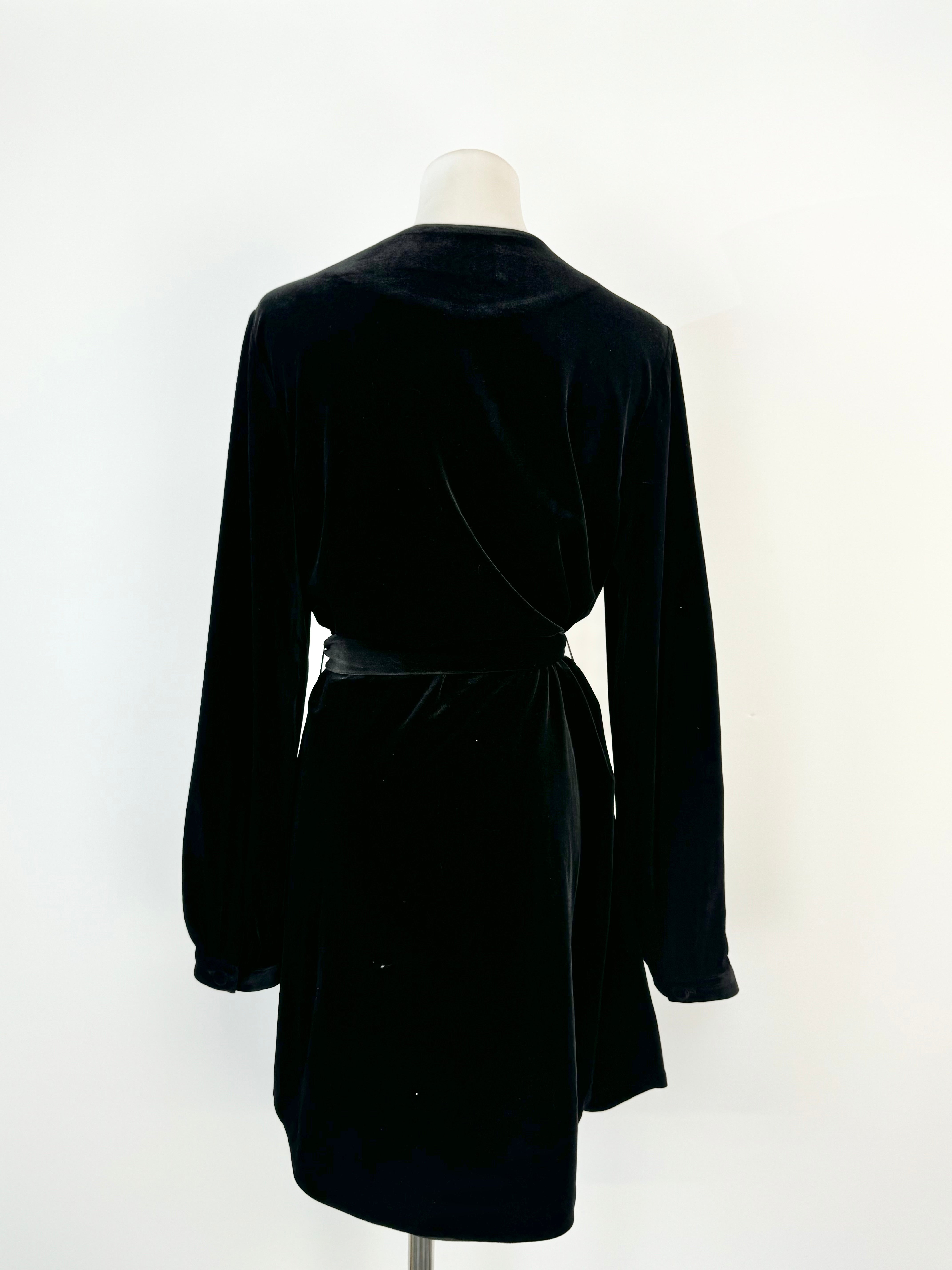 Mossman Black Velvet 'The Jagger' Mini Dress NWT - AU8